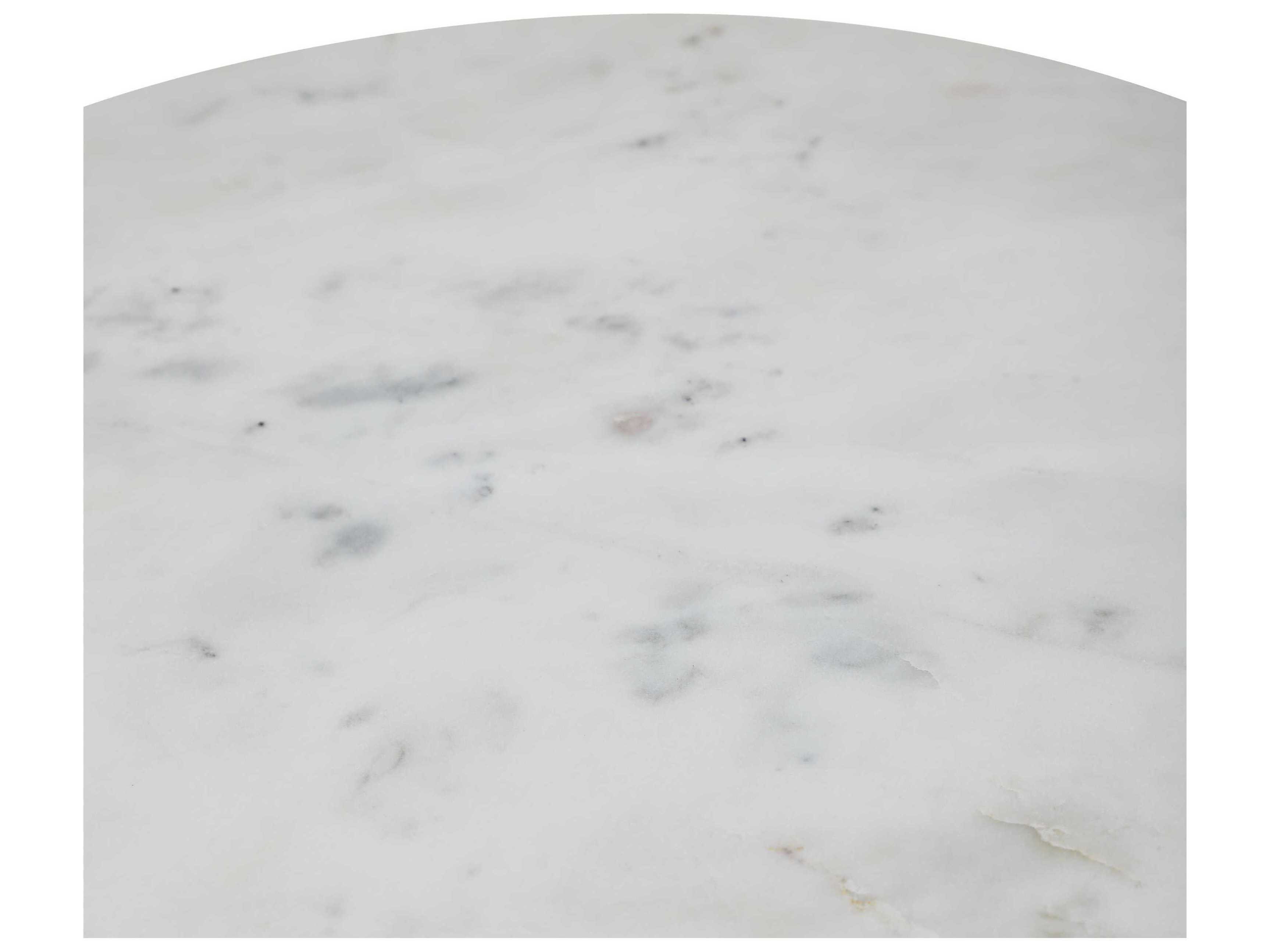 Renwil Hera Round Marble Antique Brass End Table