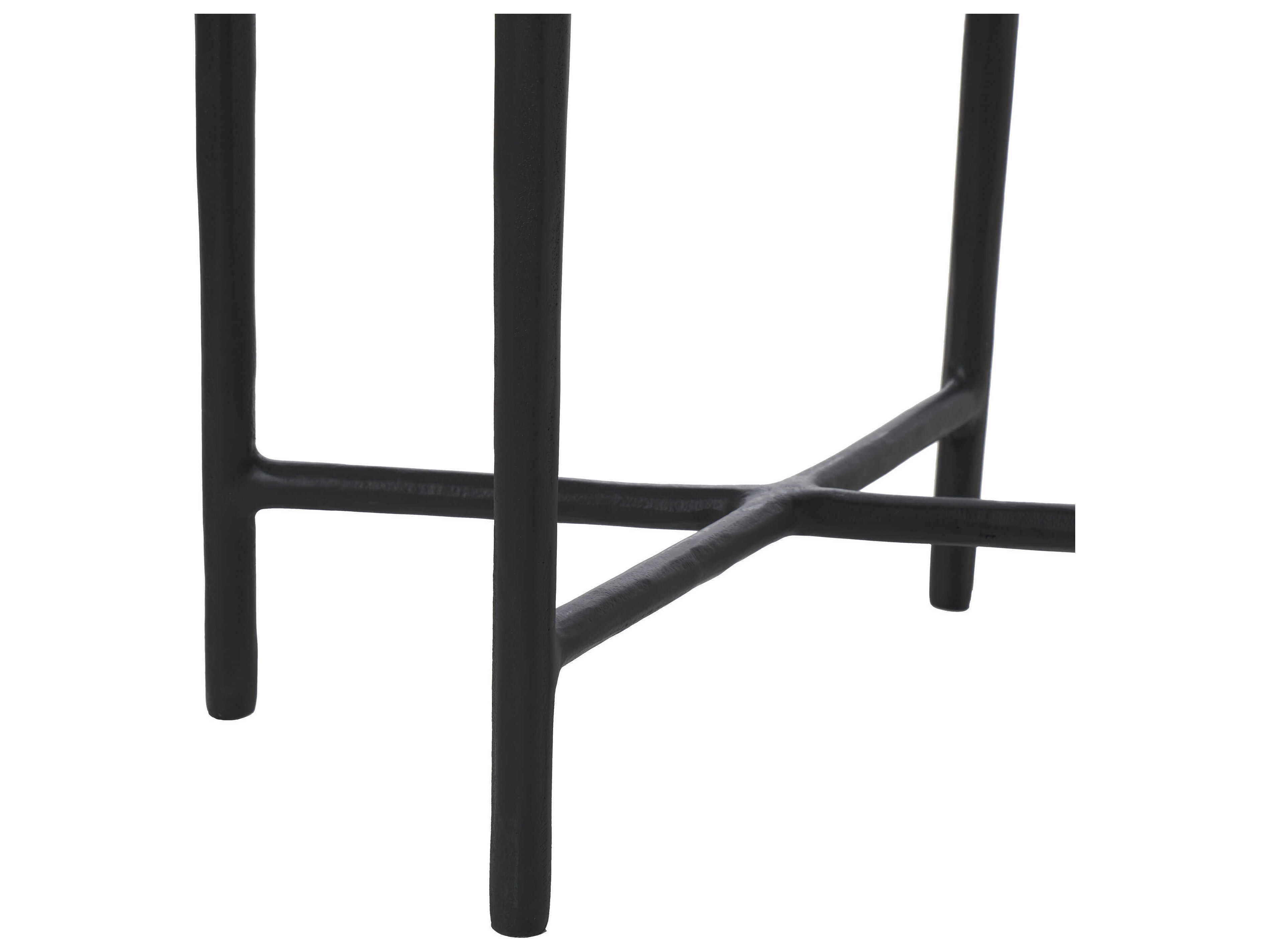 Renwil Aria Rectangular Glass Black End Table