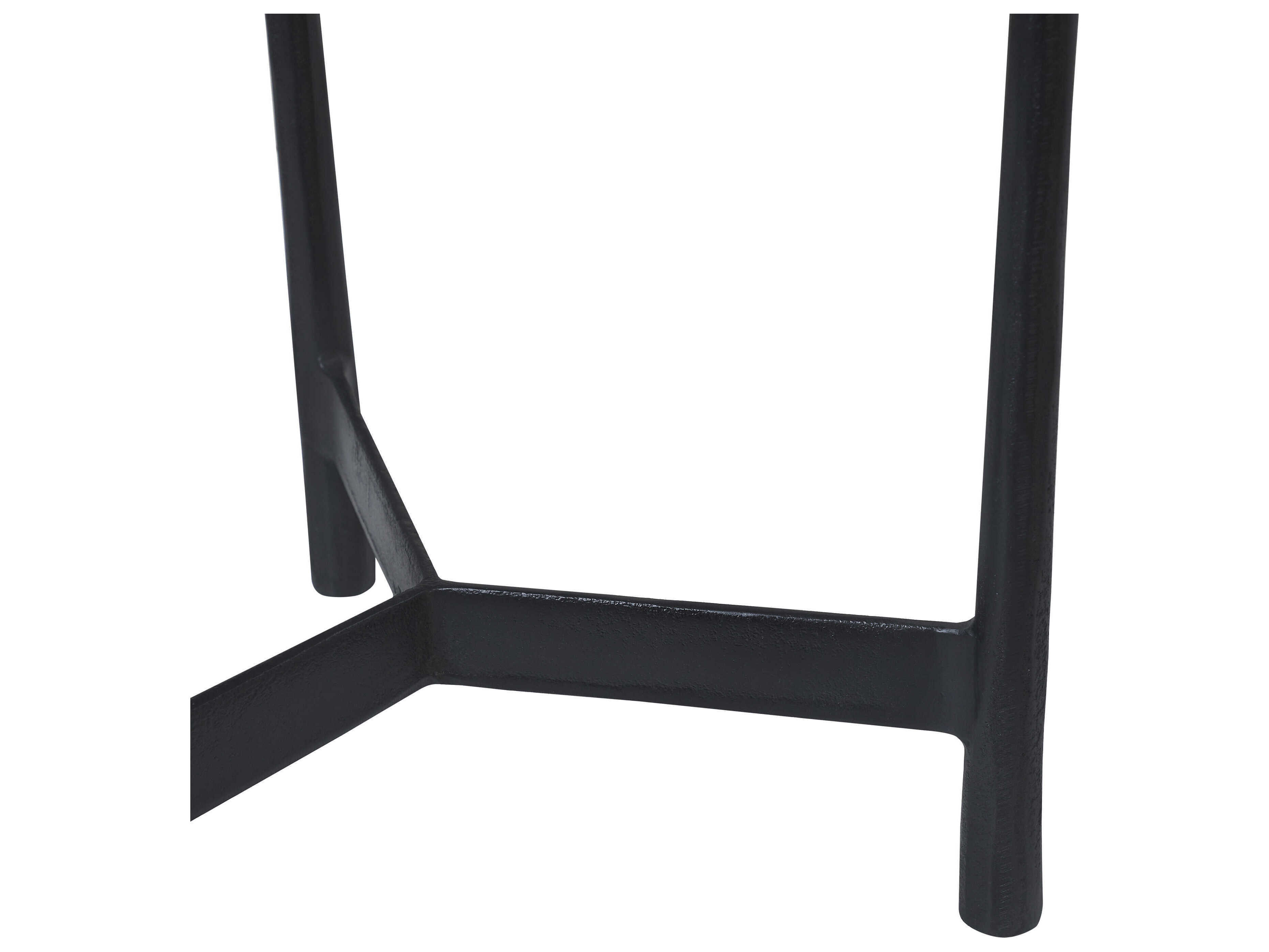 Renwil Avila Round Glass Black End Table