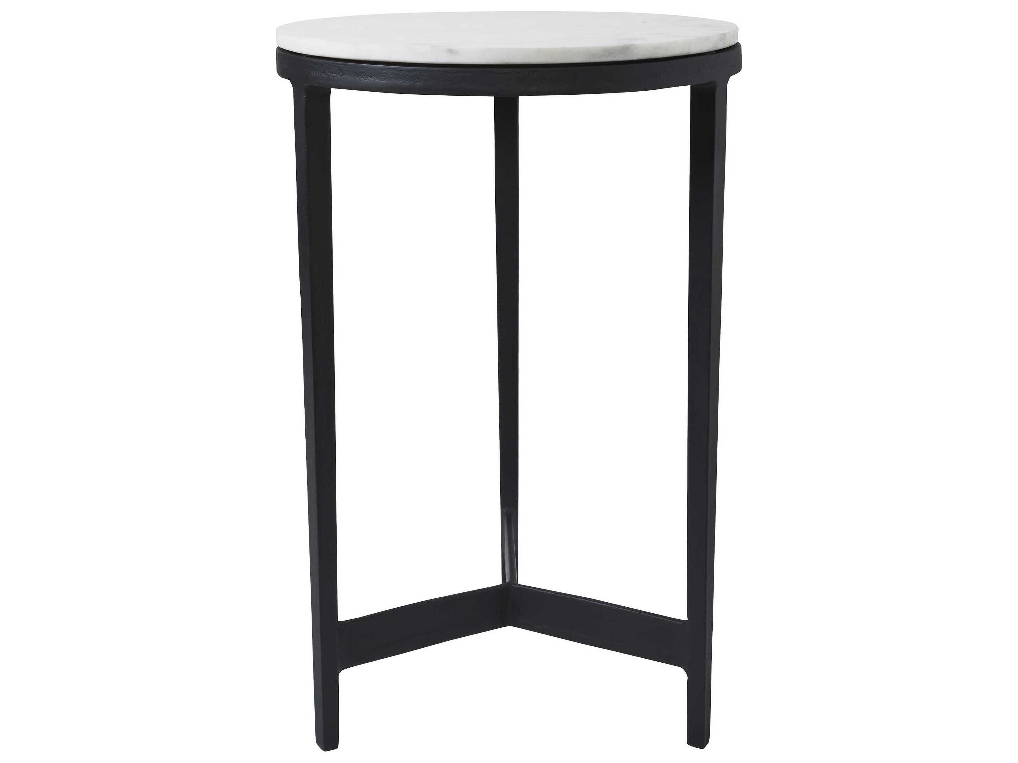 Renwil Arryn Round Marble Black End Table