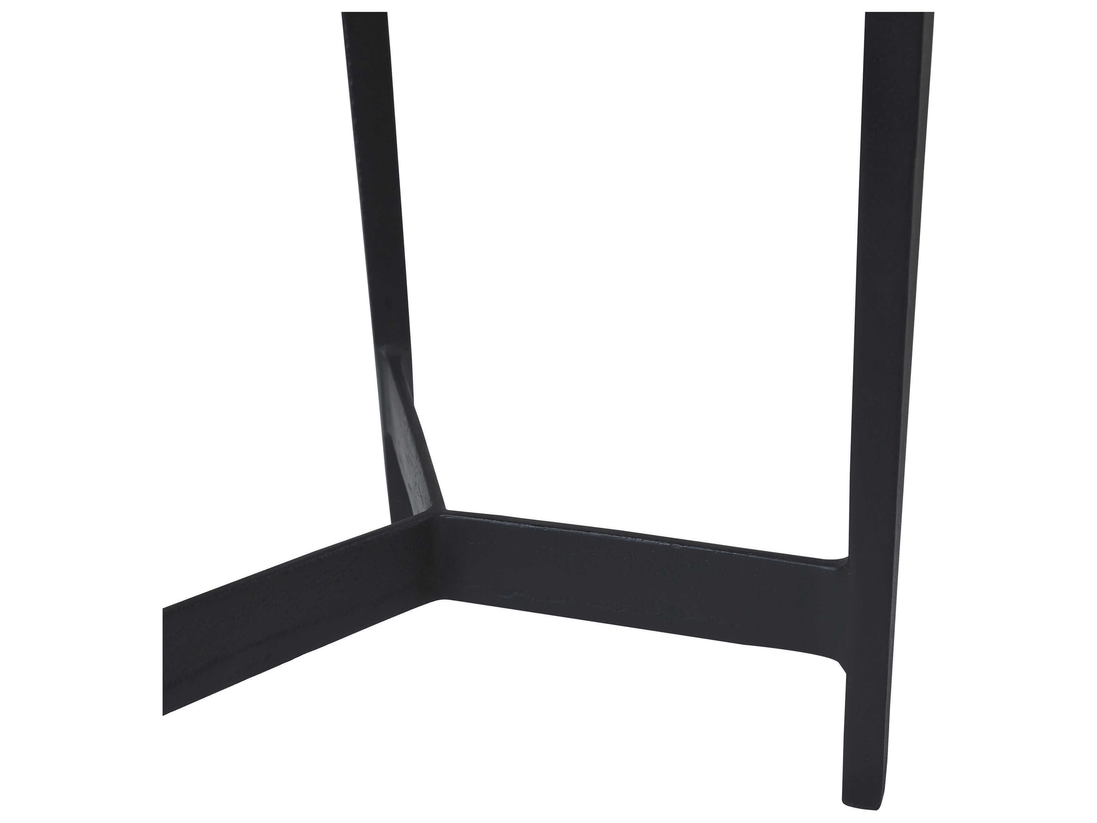 Renwil Arryn Round Marble Black End Table