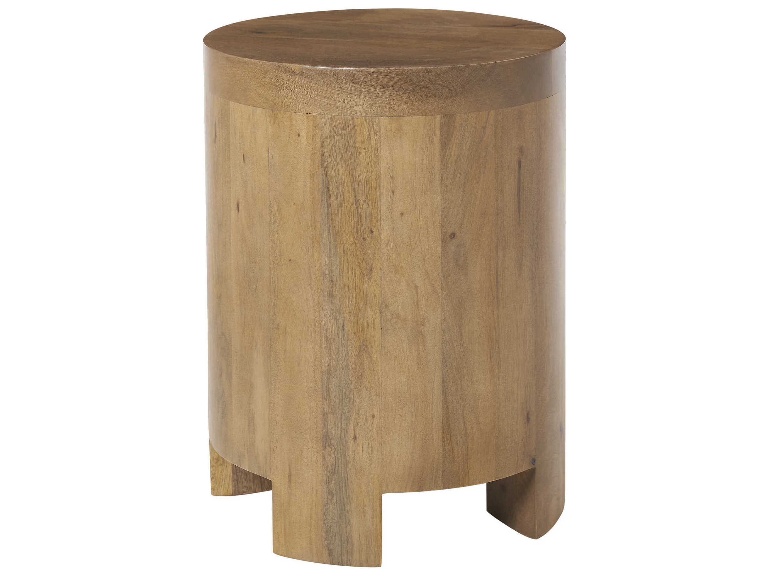 Renwil Salvatore Round Wood Light Brown End Table