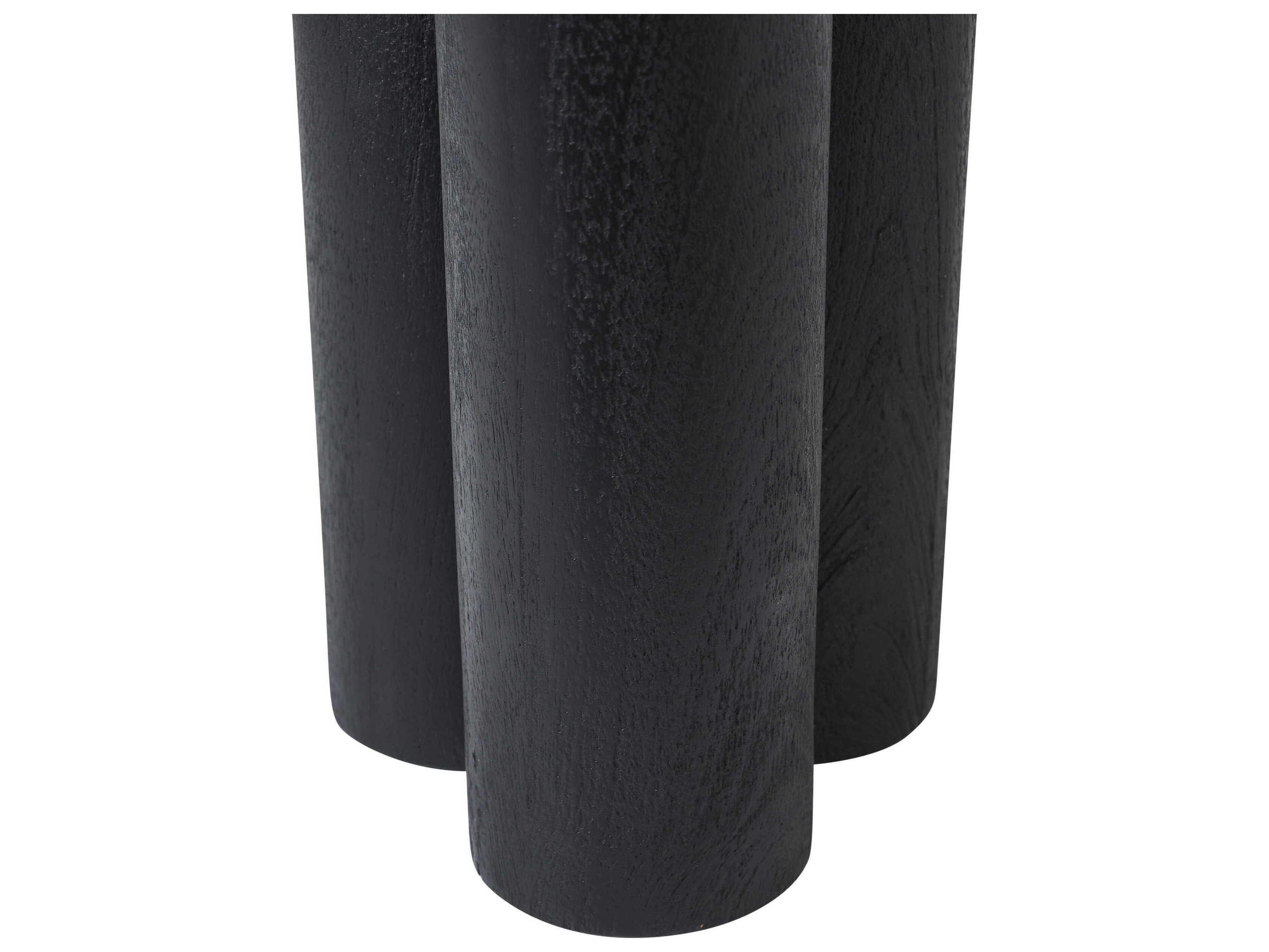 Renwil Quintin Round Wood Black End Table