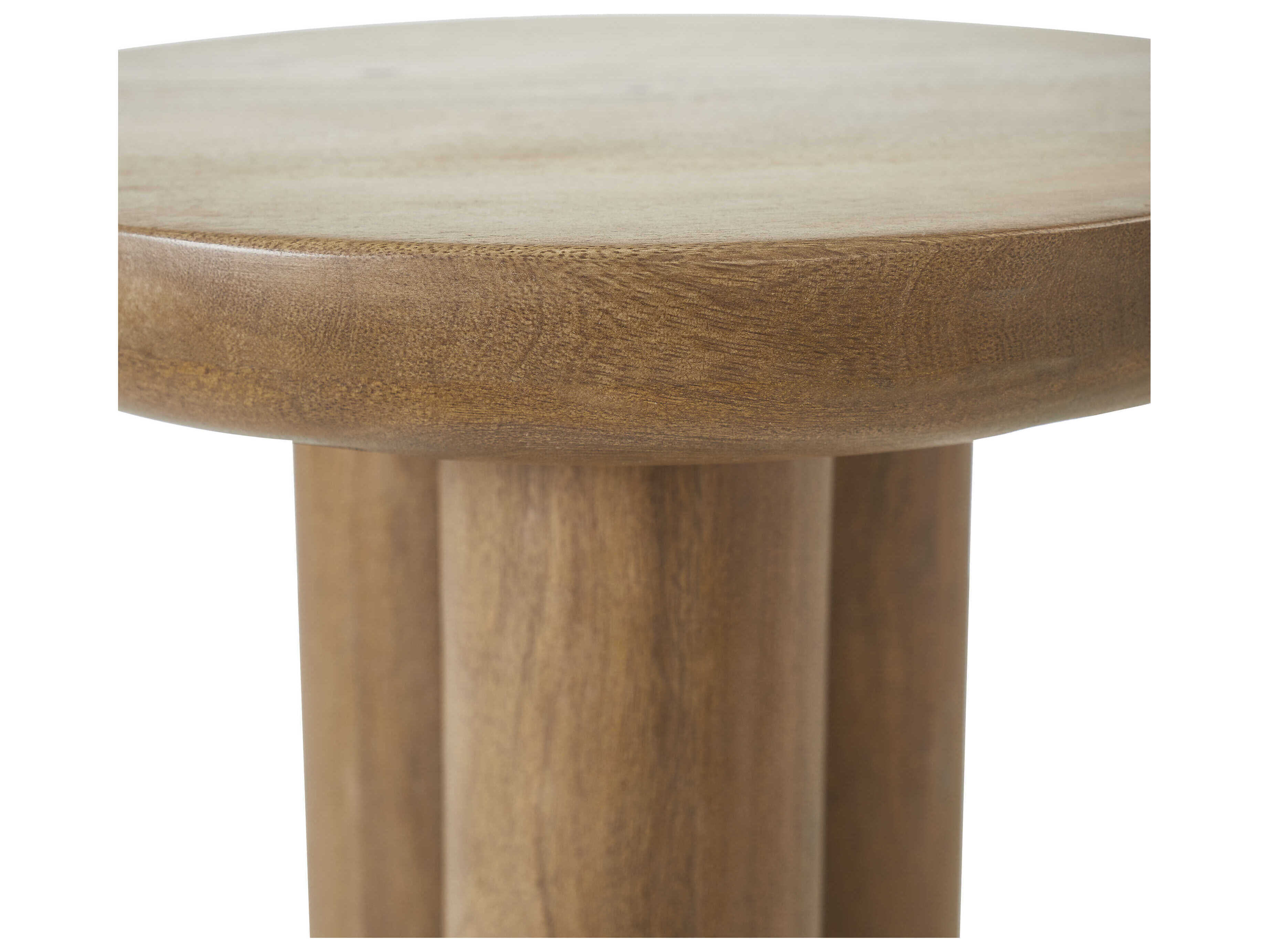 Renwil Honey Round Wood Light Brown End Table