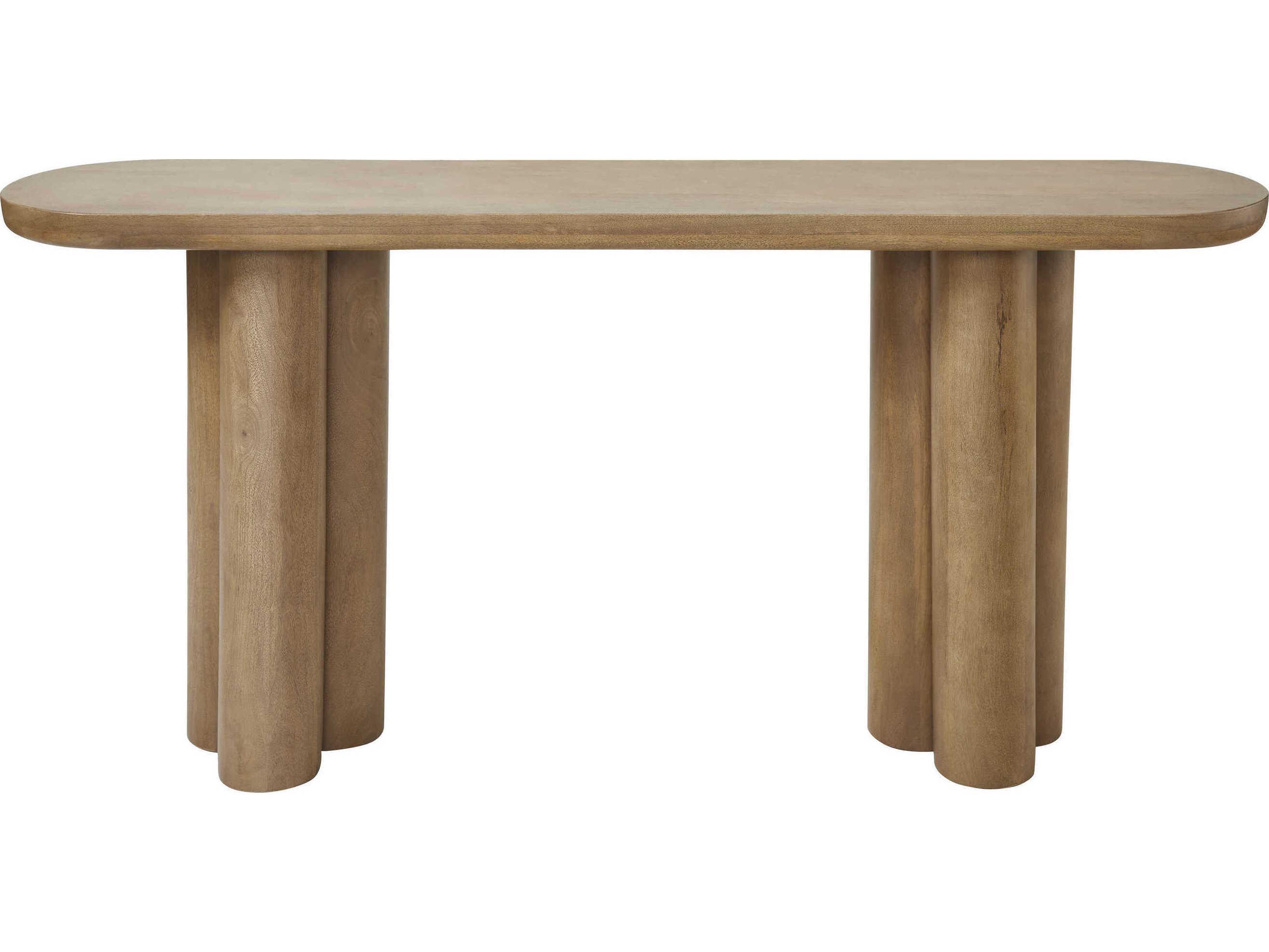 Renwil Ramona Oval Wood Light Brown Console Table