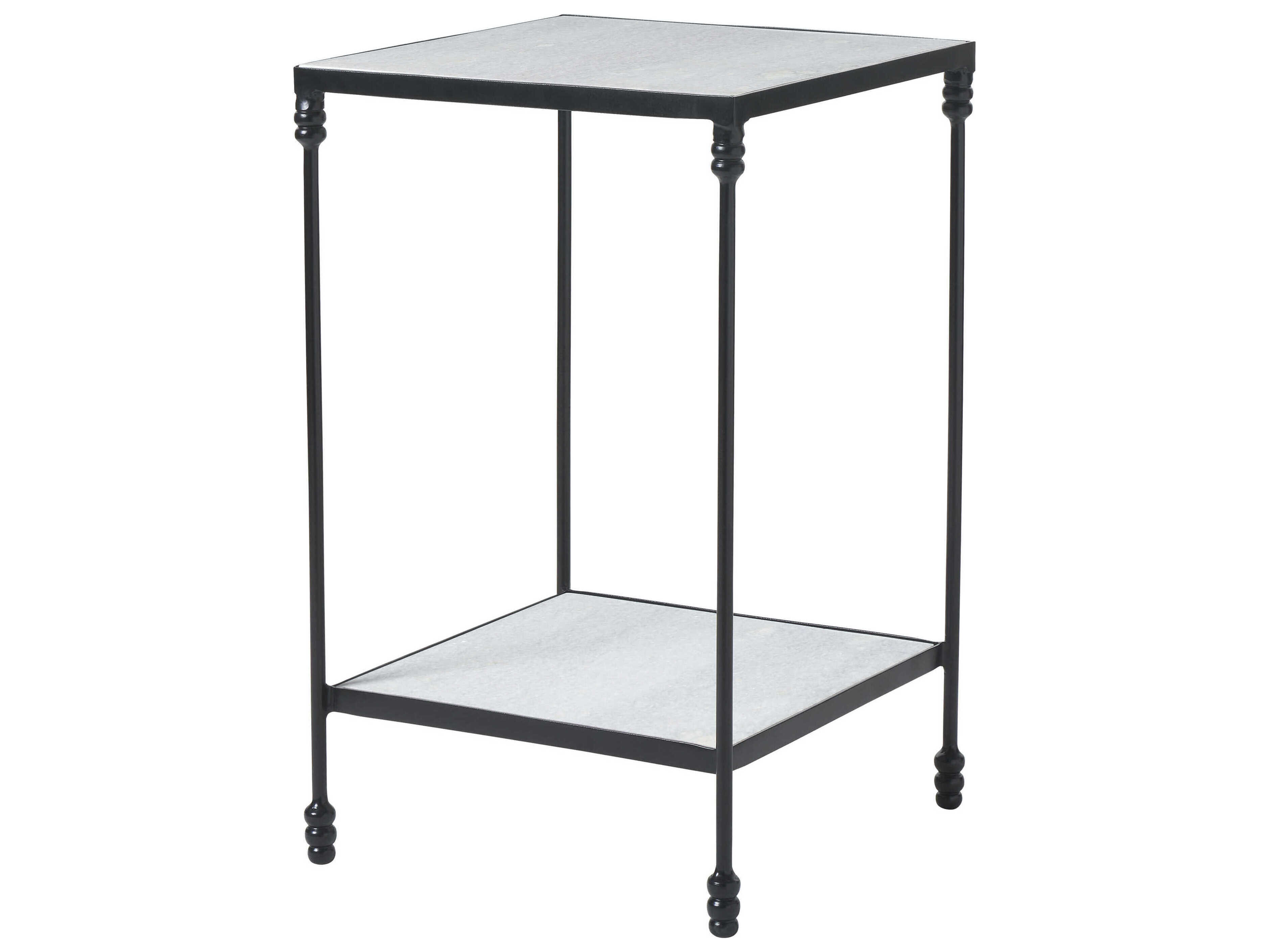Renwil Giulia Square Marble Matte Black End Table