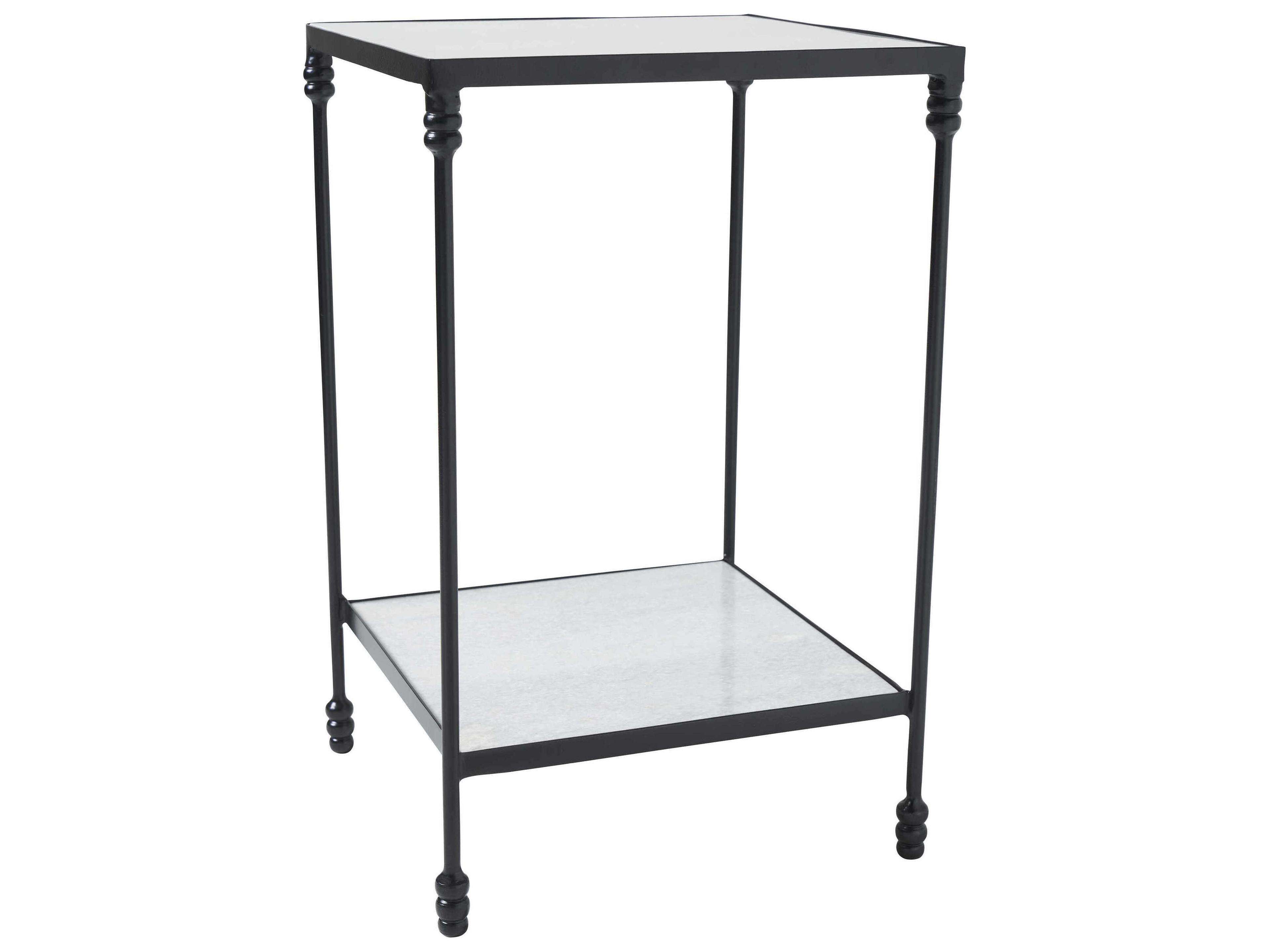 Renwil Giulia Square Marble Matte Black End Table