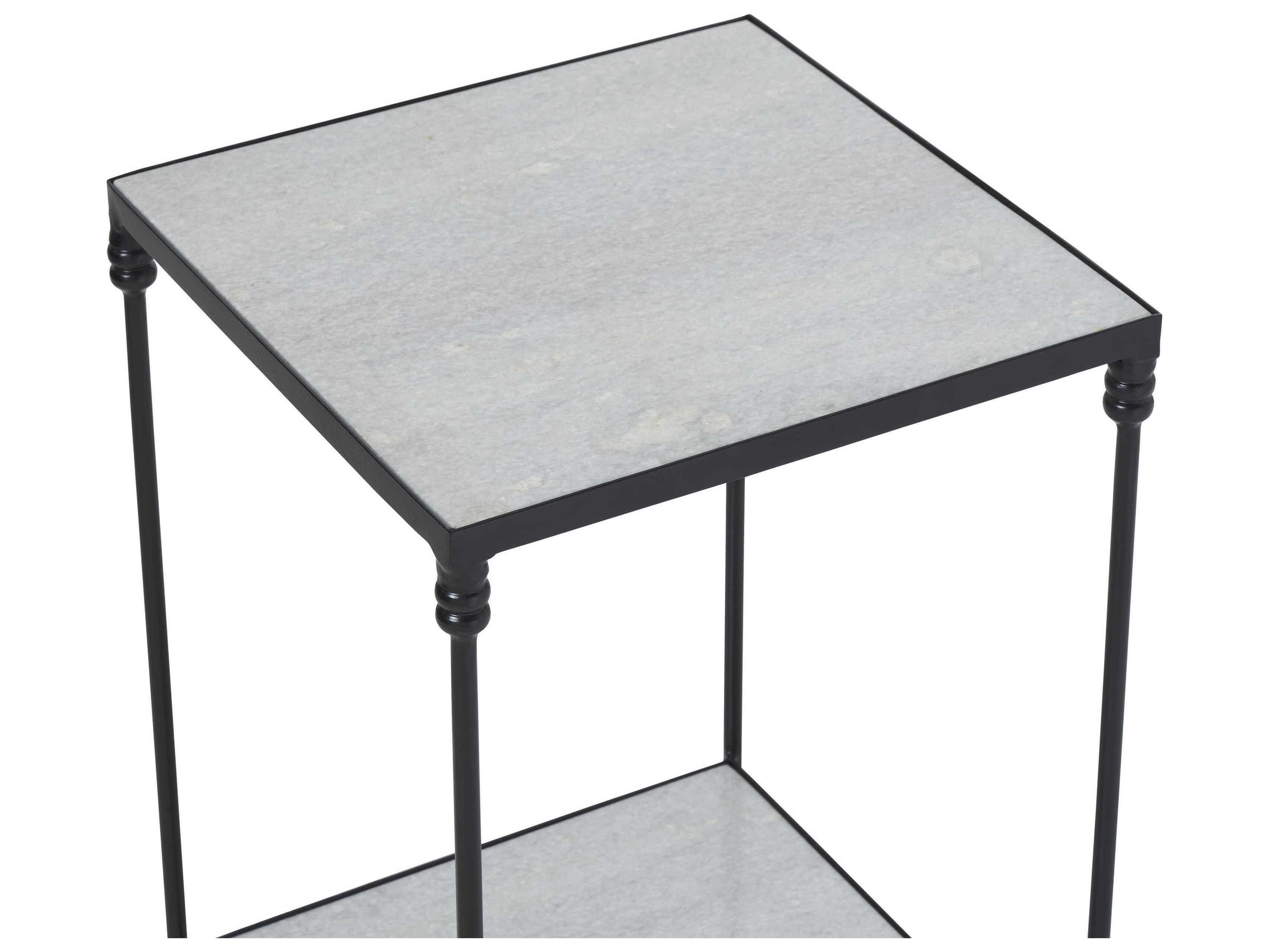Renwil Giulia Square Marble Matte Black End Table