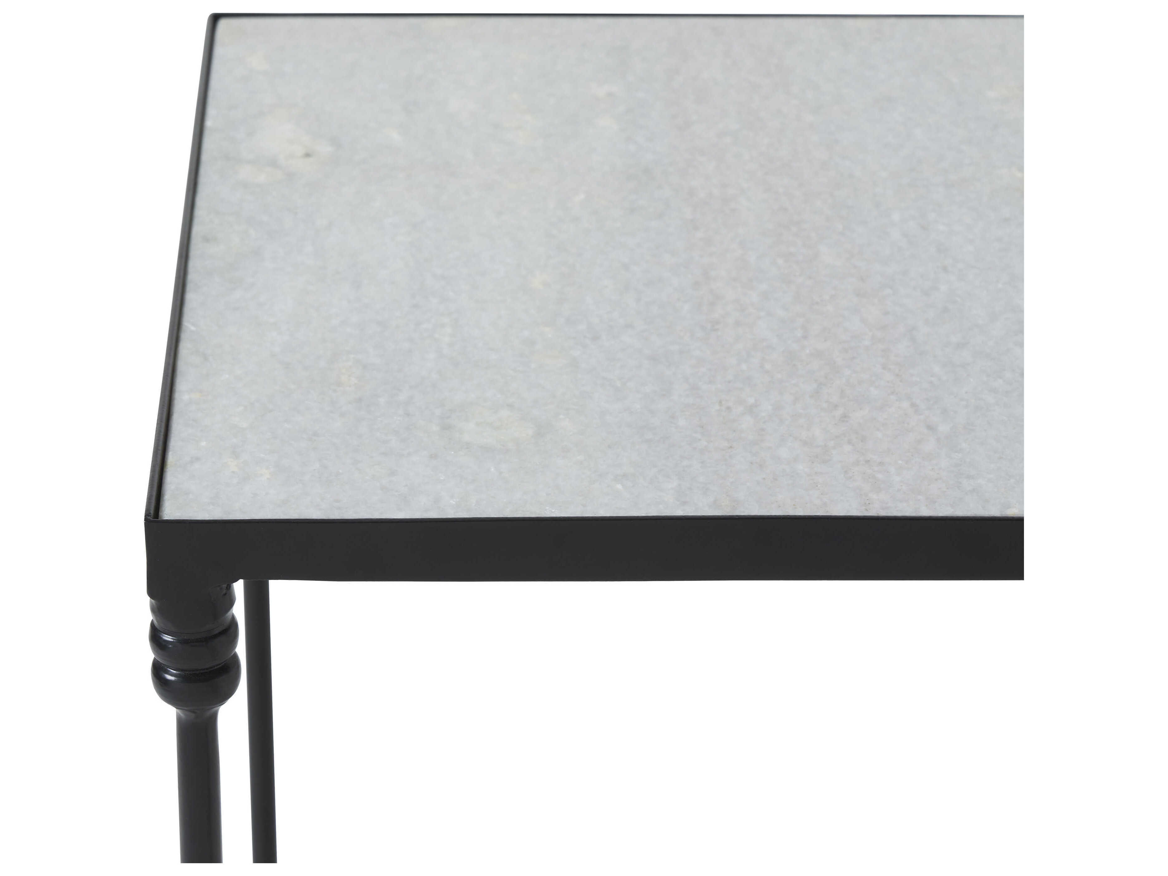 Renwil Giulia Square Marble Matte Black End Table