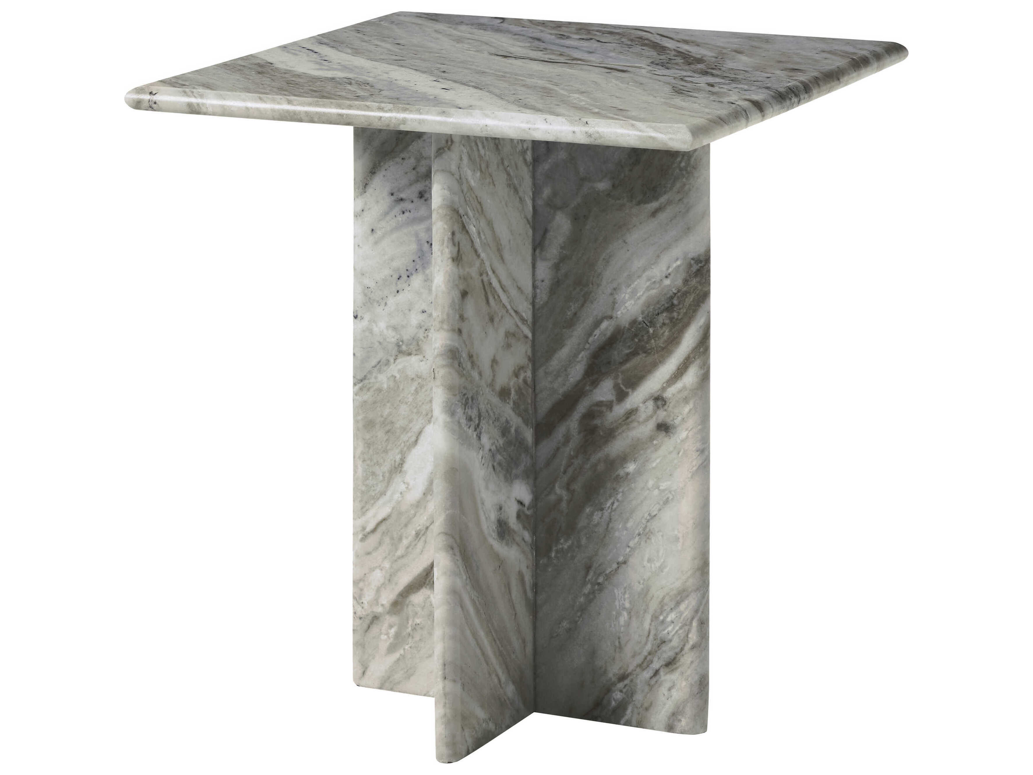 Renwil Grayson Square Marble Natural End Table