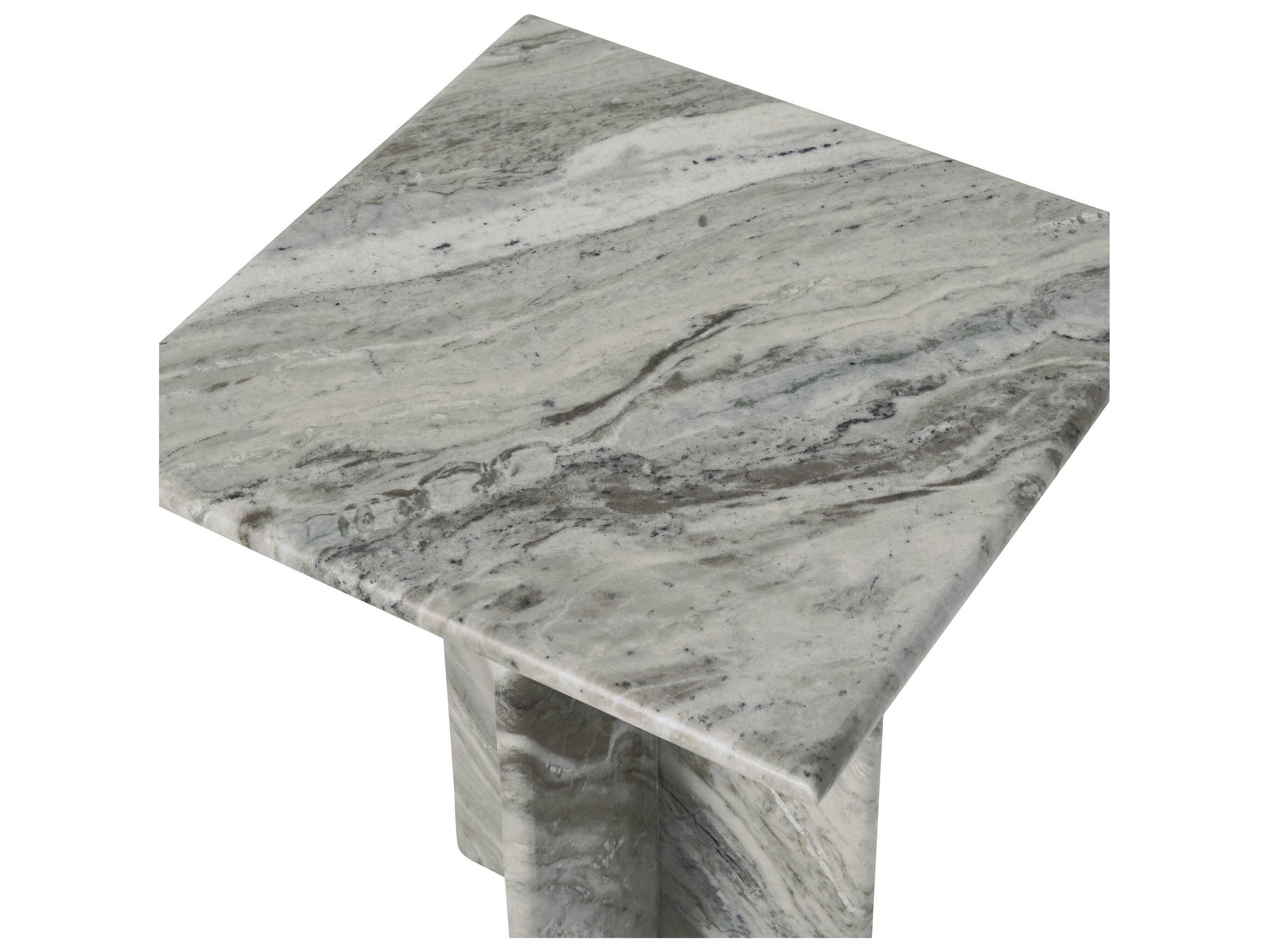 Renwil Grayson Square Marble Natural End Table