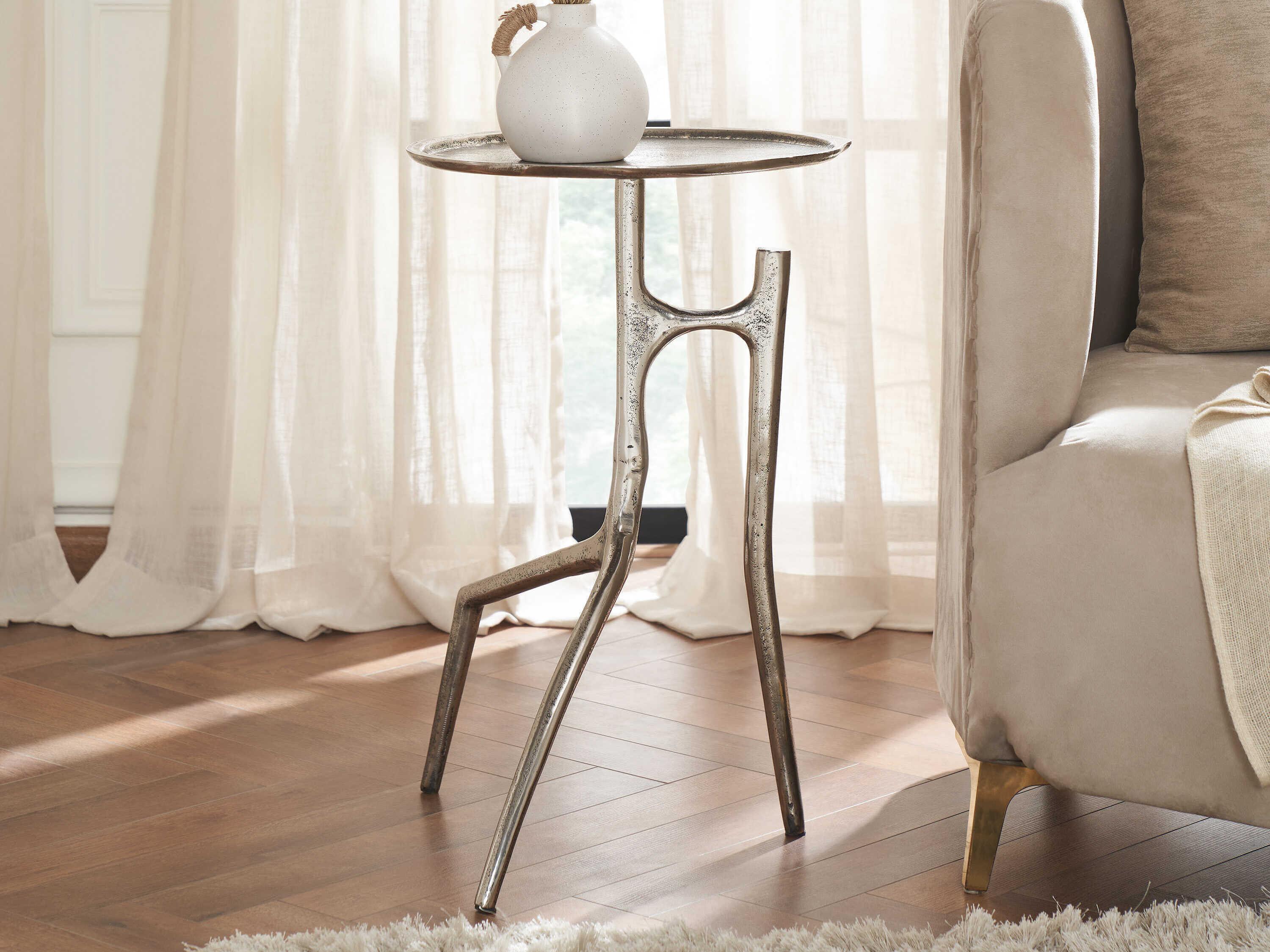 Renwil Tosco Round Metal Antique Nickel End Table