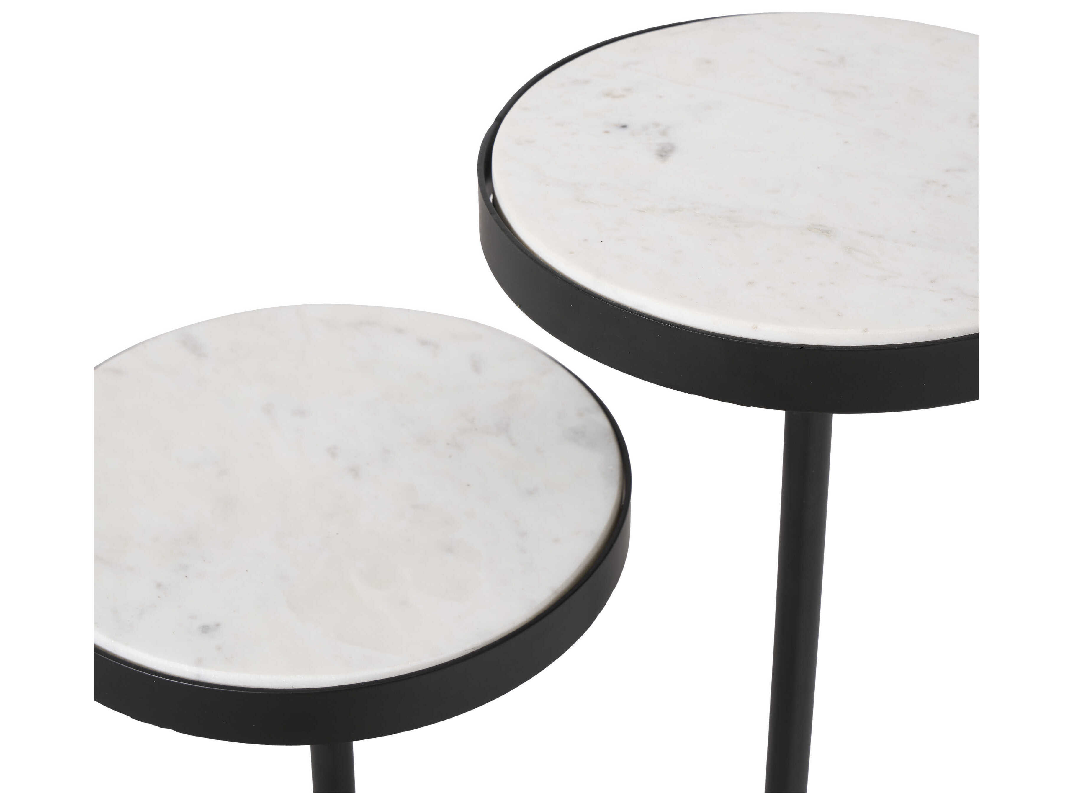 Renwil Ambra Round Marble Matte Black End Table