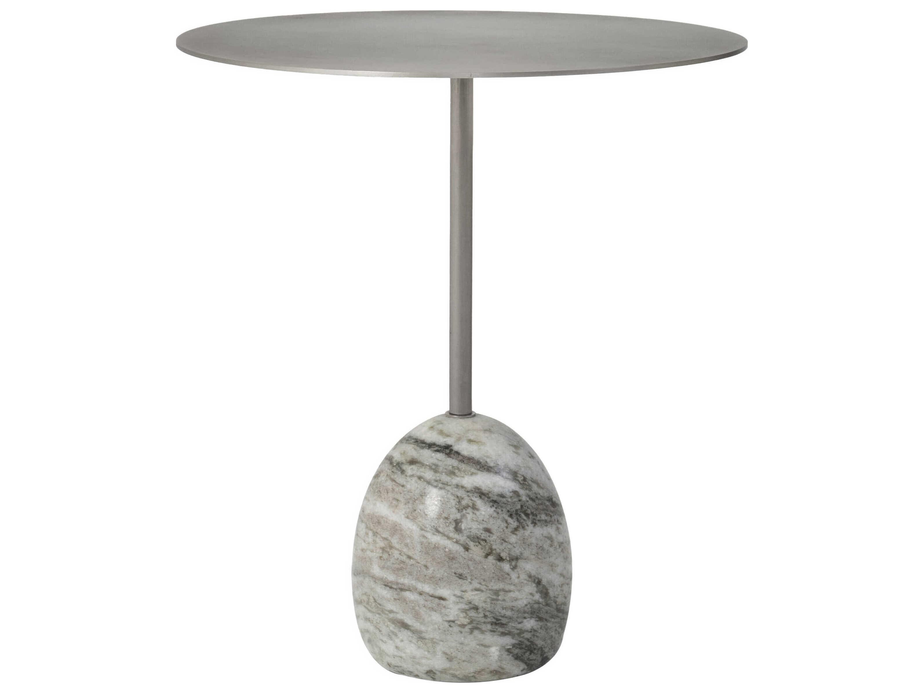 Renwil Aiden Round Metal Nickle End Table