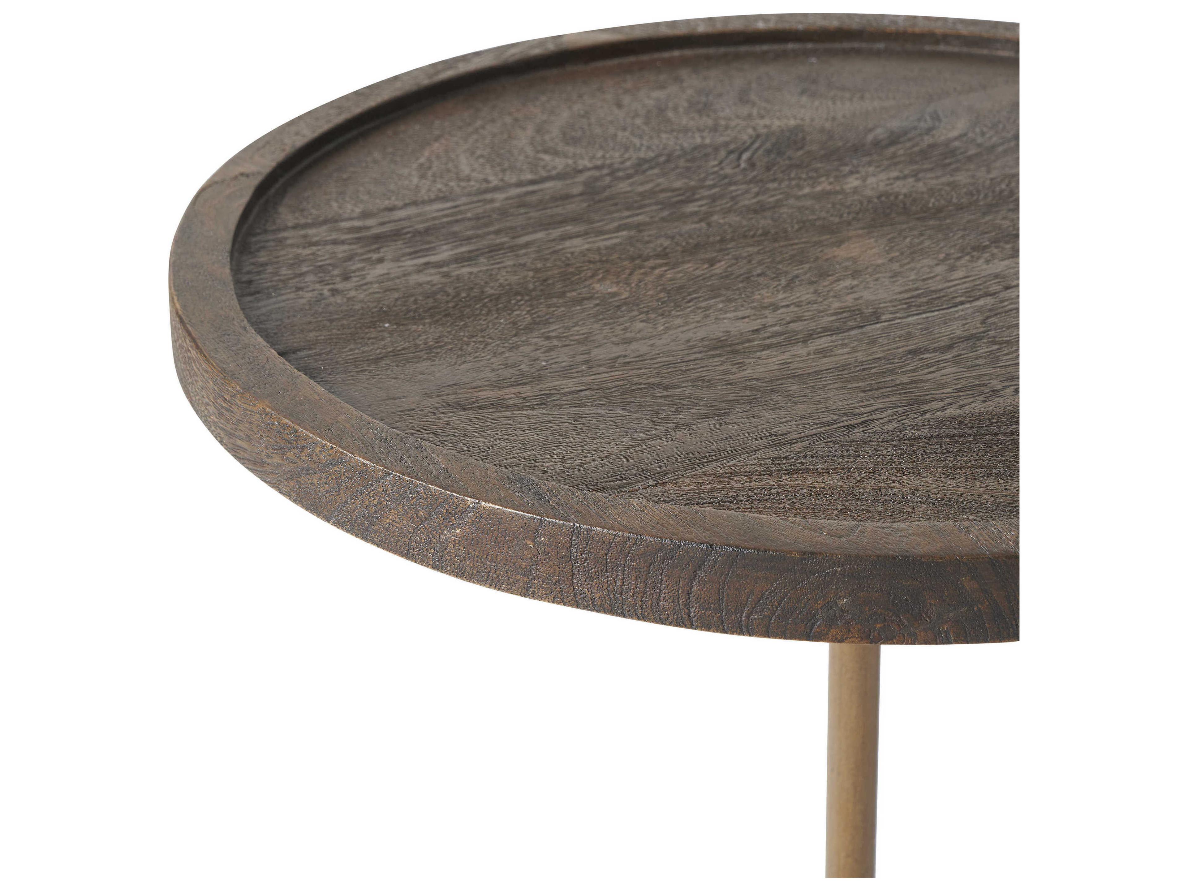 Renwil Braiden Round Wood Walnut End Table