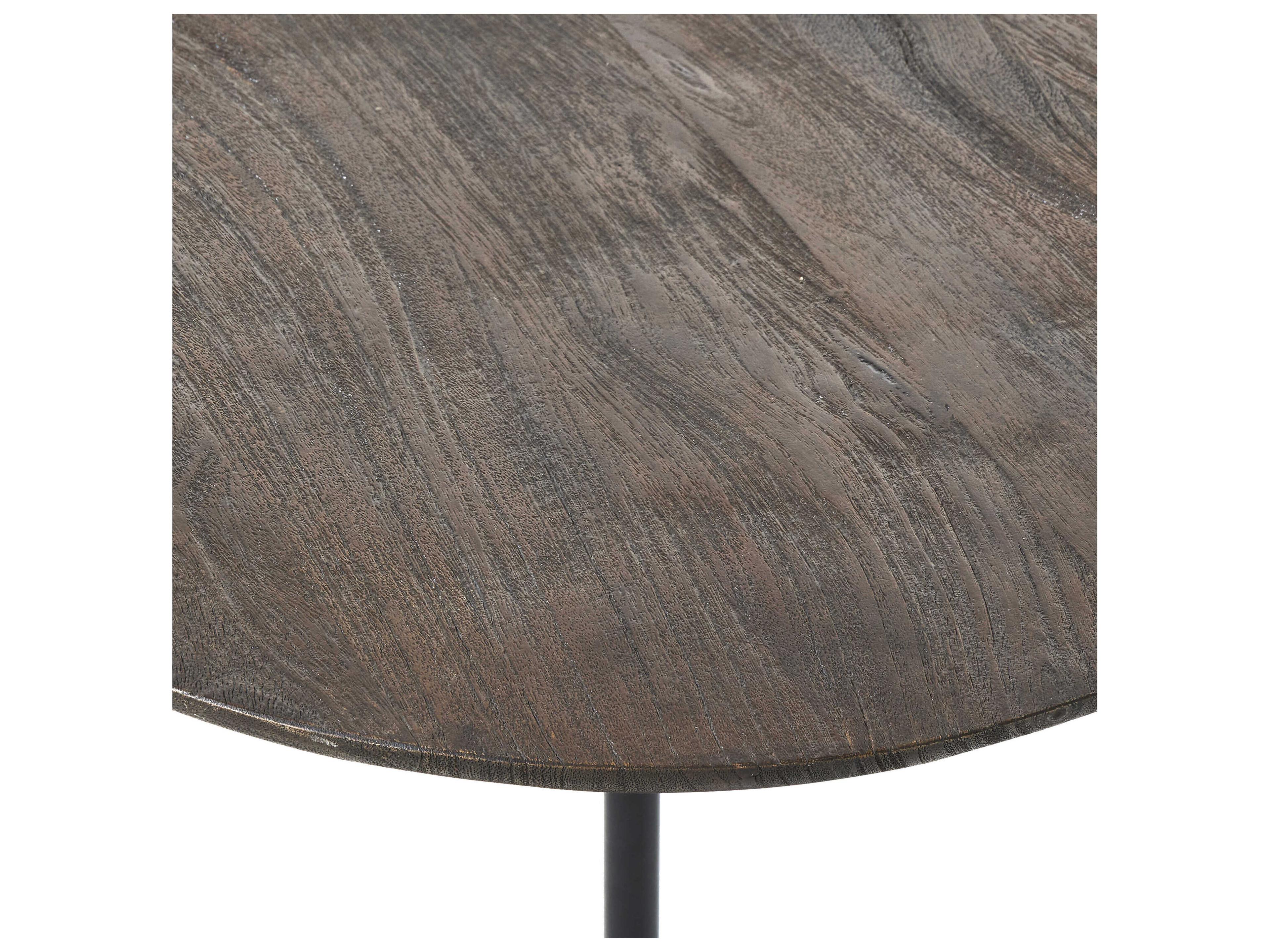 Renwil Argos Round Wood Walnut End Table