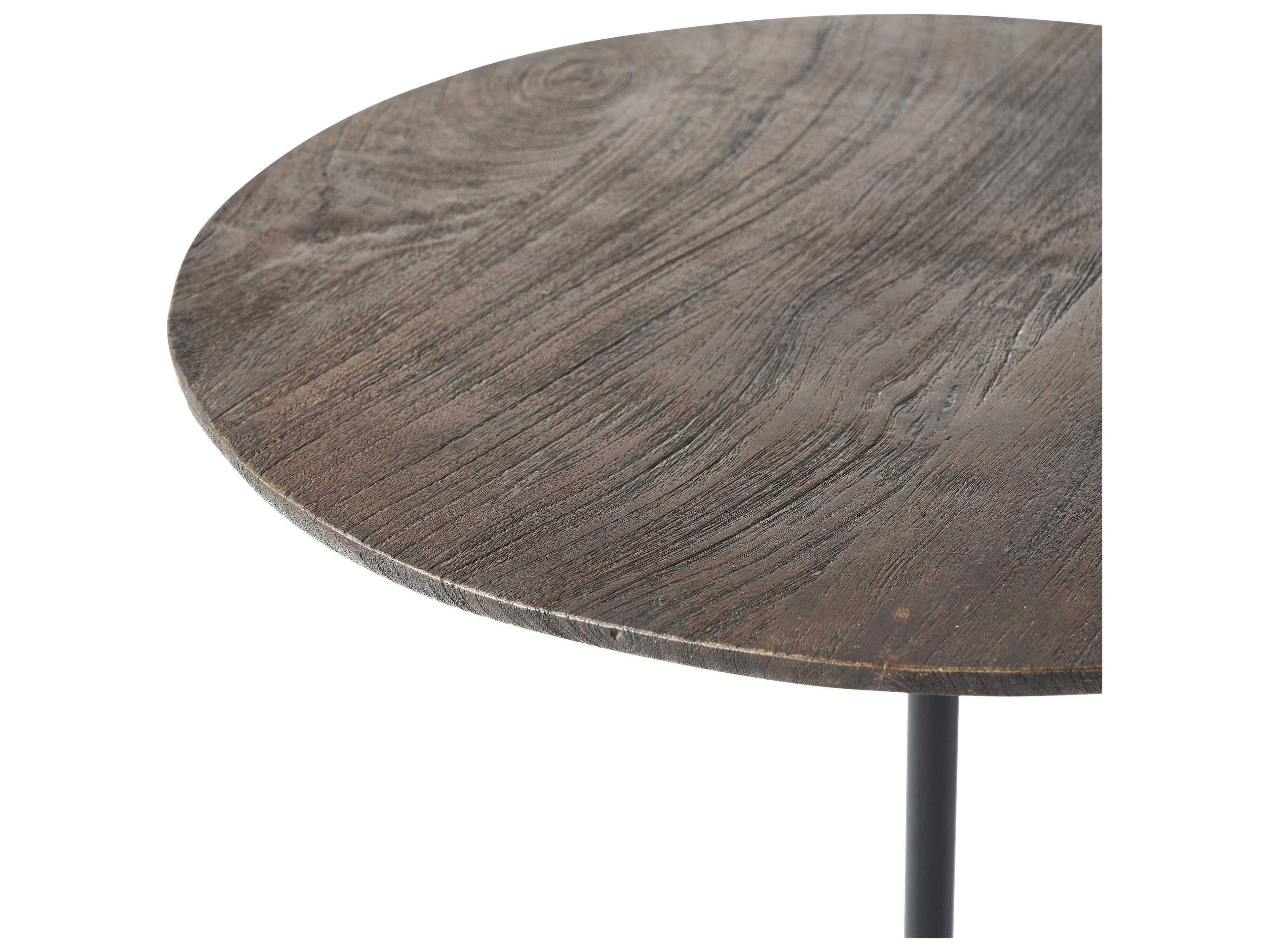 Renwil Argos Round Wood Walnut End Table