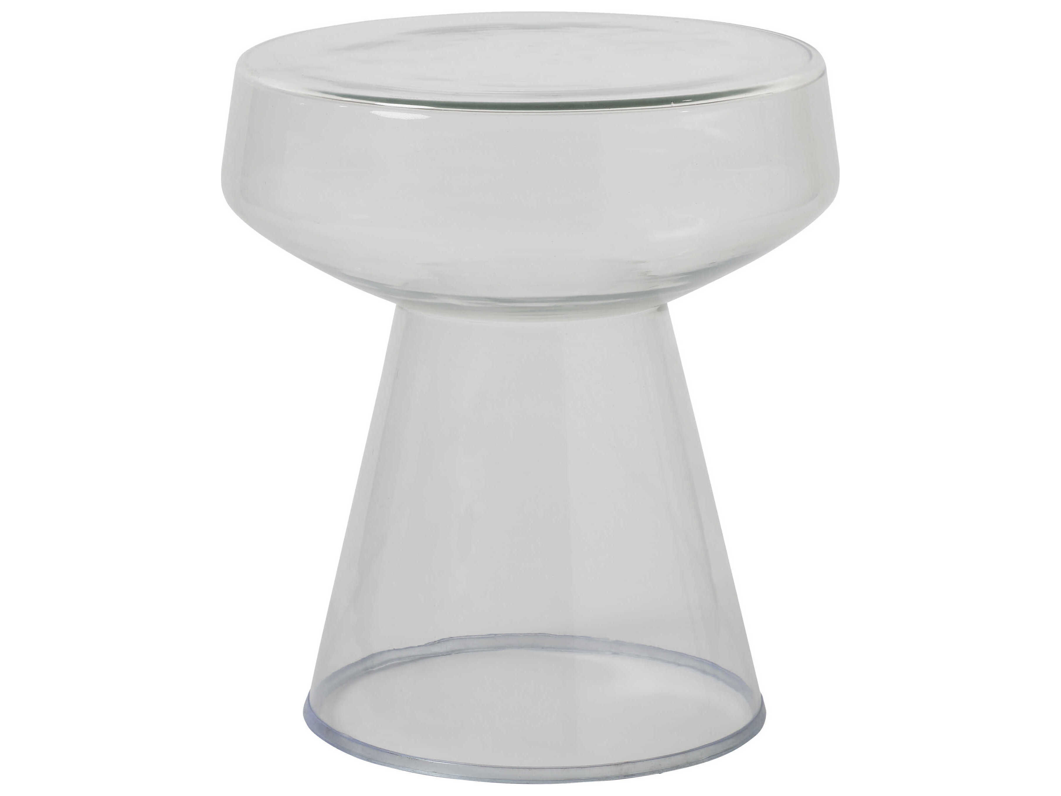 Renwil Lavanda Round Glass Clear End Table