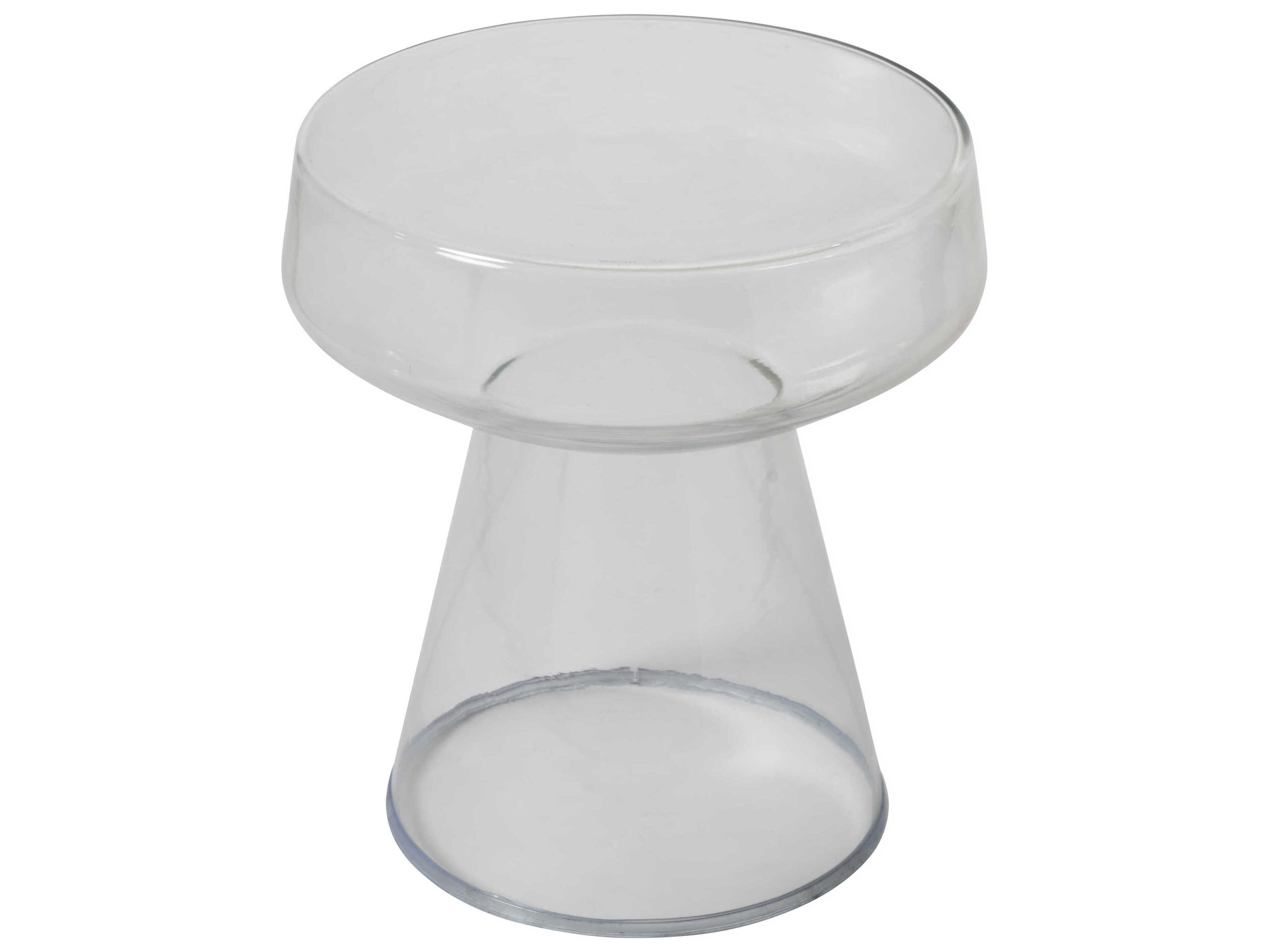 Renwil Lavanda Round Glass Clear End Table