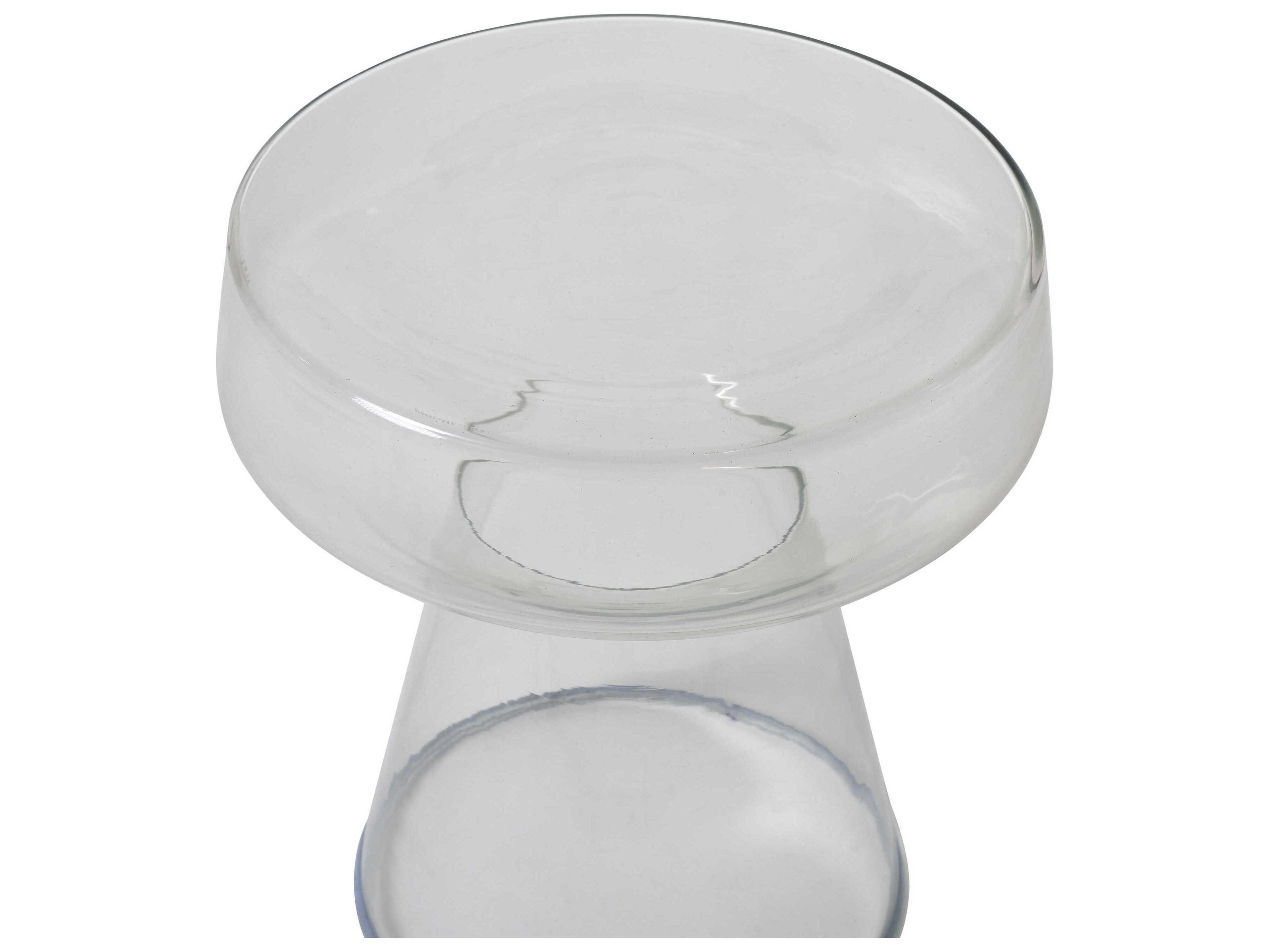 Renwil Lavanda Round Glass Clear End Table