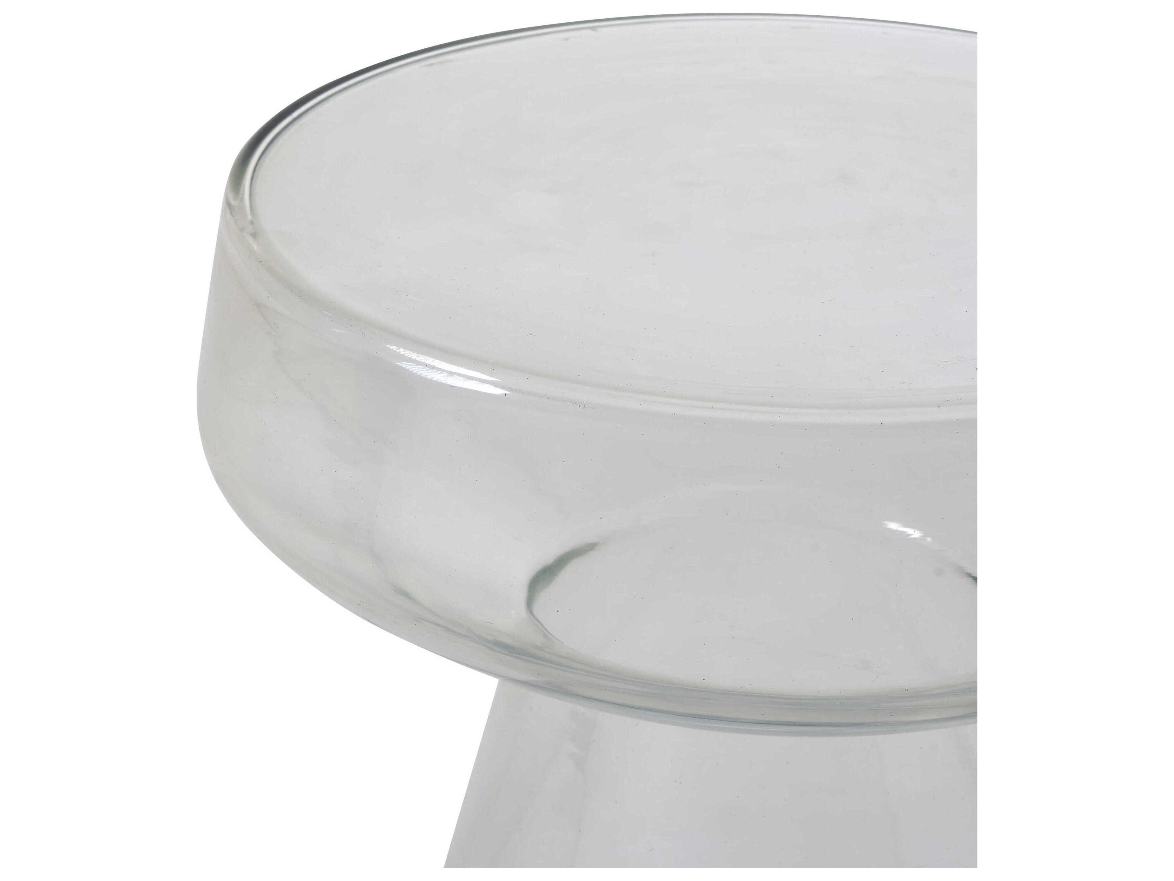 Renwil Lavanda Round Glass Clear End Table