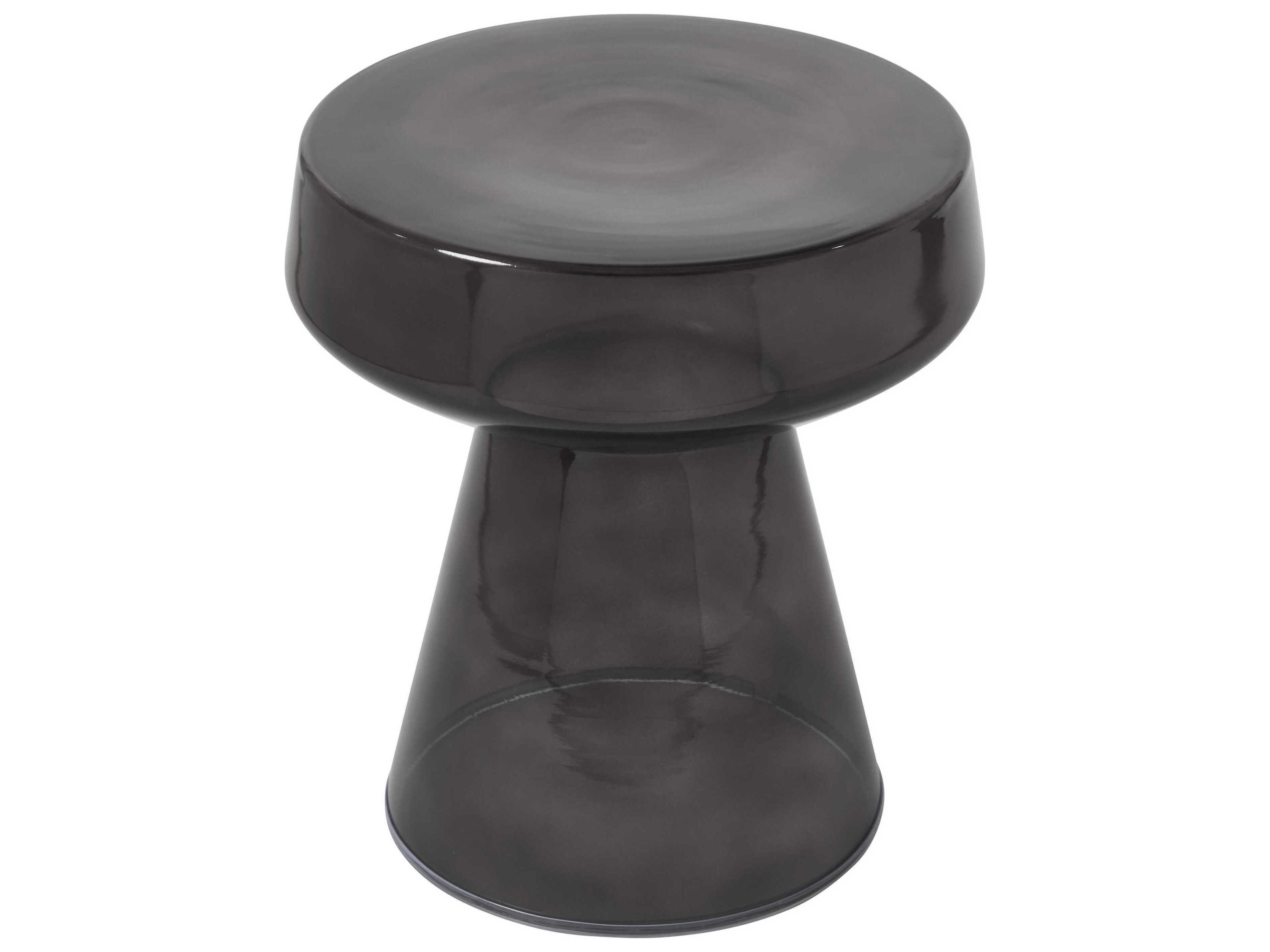 Renwil Lavinia Round Glass Black End Table
