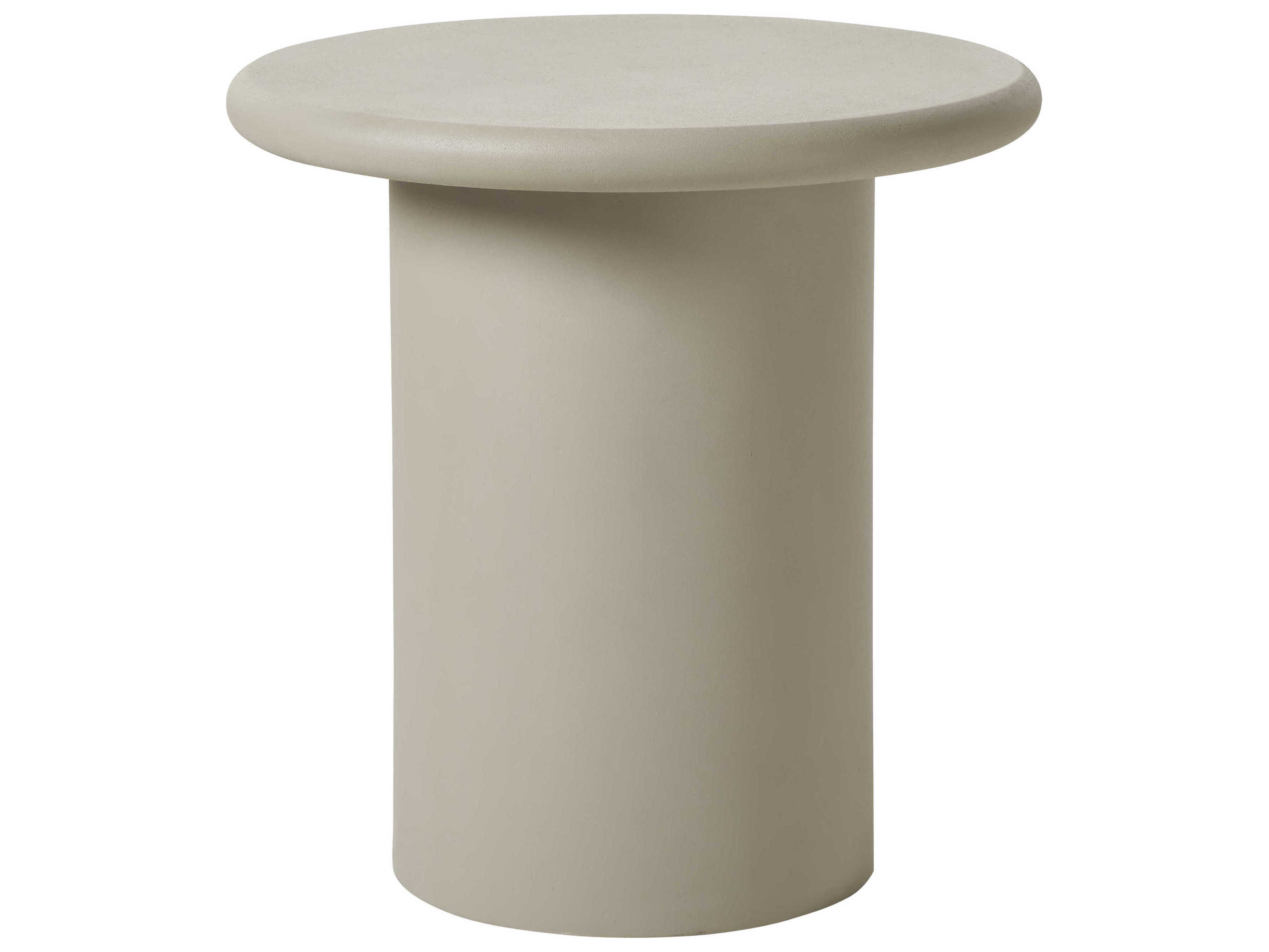Renwil Riya Round Concrete Texture Matte Cream End Table