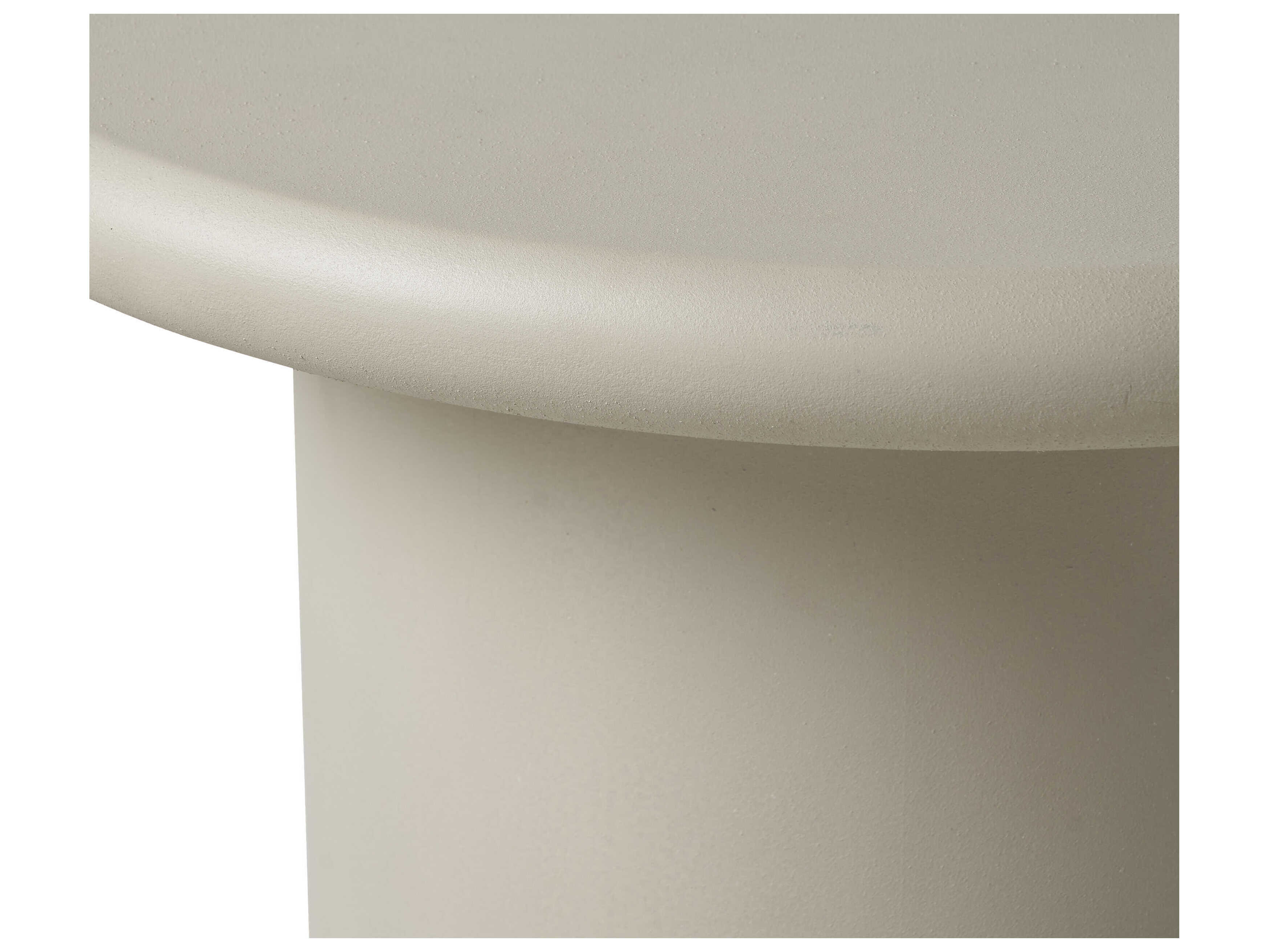 Renwil Riya Round Concrete Texture Matte Cream End Table