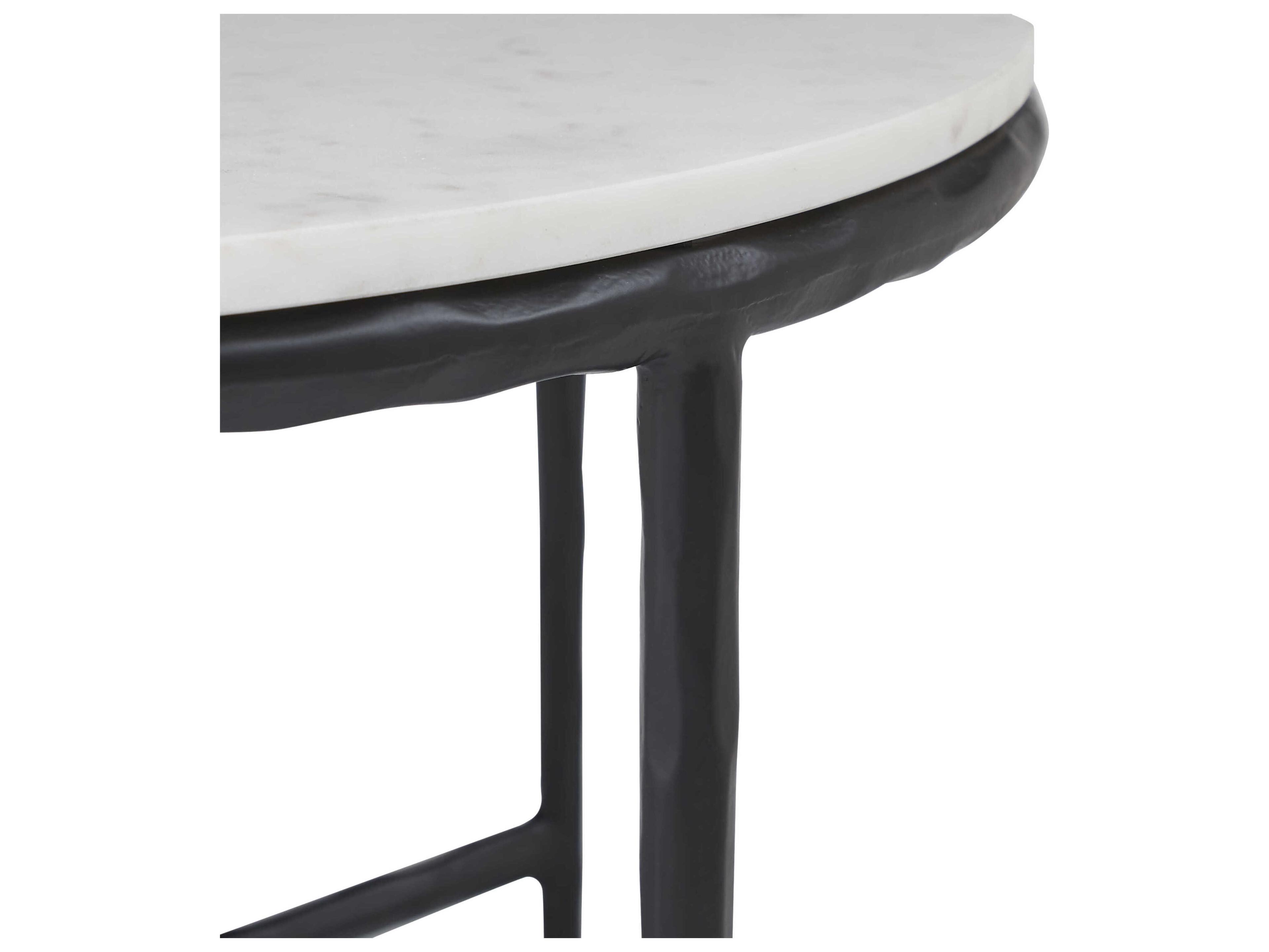 Renwil Round Marble Matte Black Coffee Table