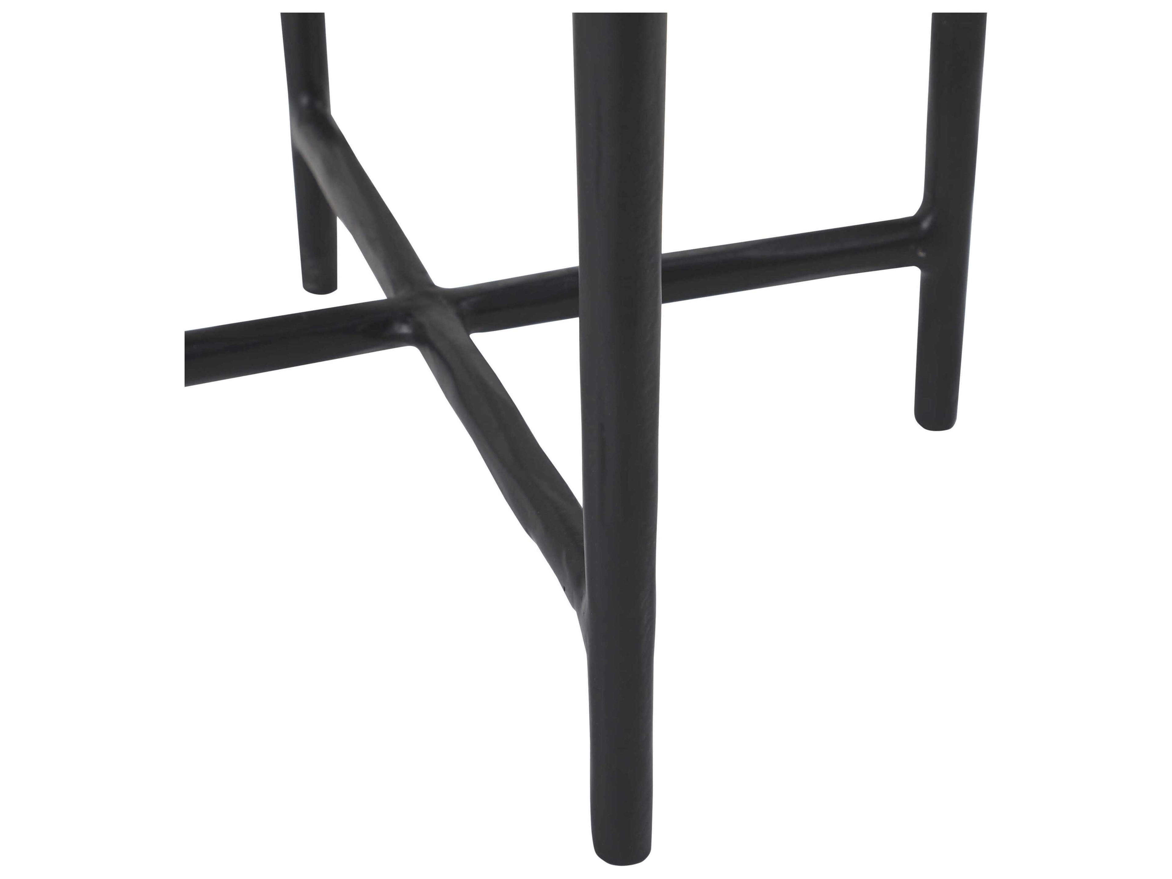 Renwil Veroia Round Marble Matte Black End Table