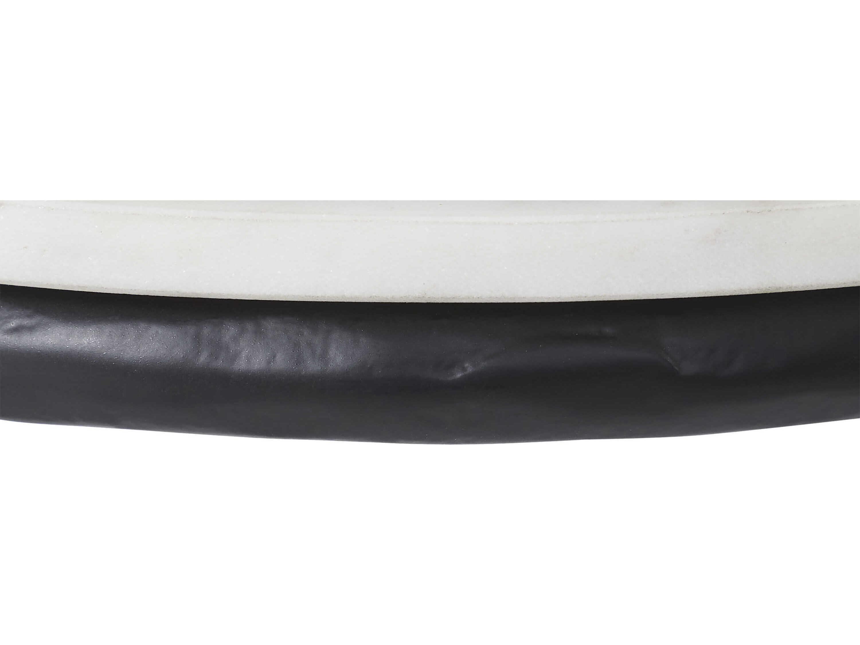 Renwil Veroia Round Marble Matte Black End Table