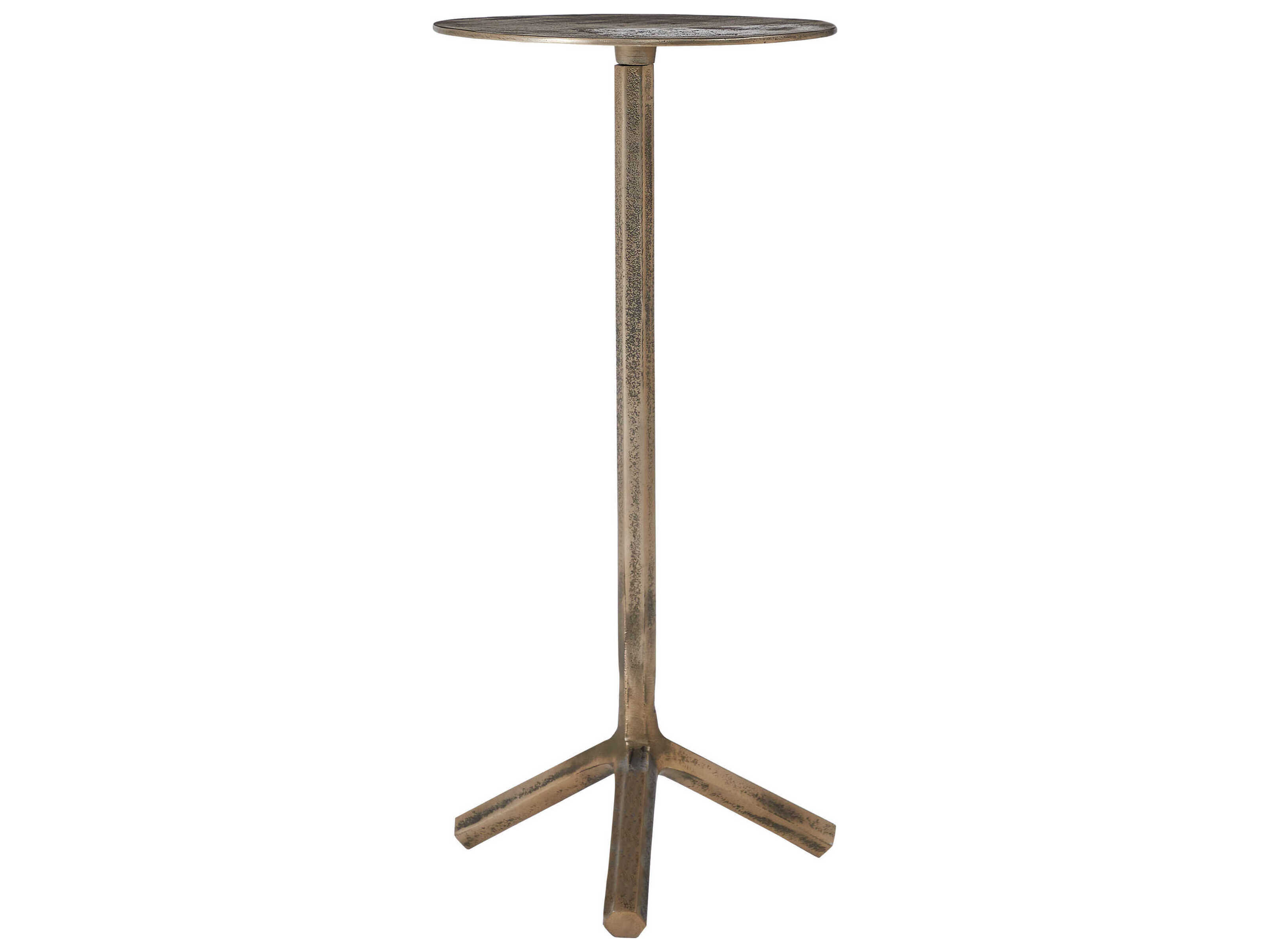 Renwil Zahra Round Metal Antique Brass End Table