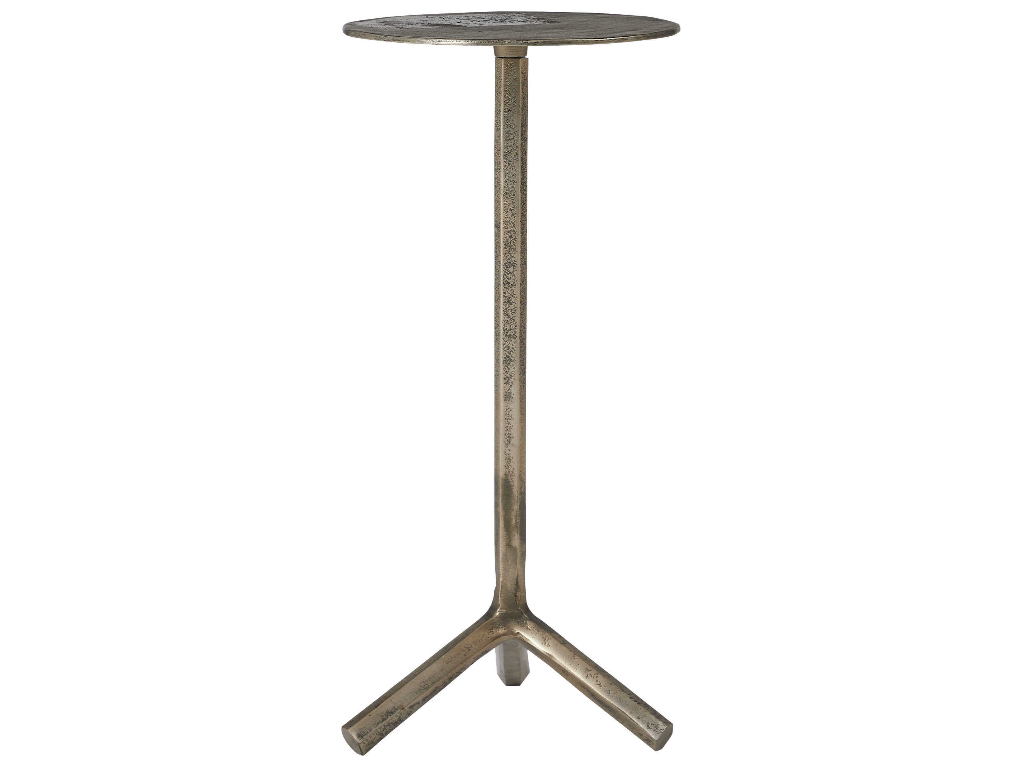 Renwil Zahra Round Metal Antique Brass End Table
