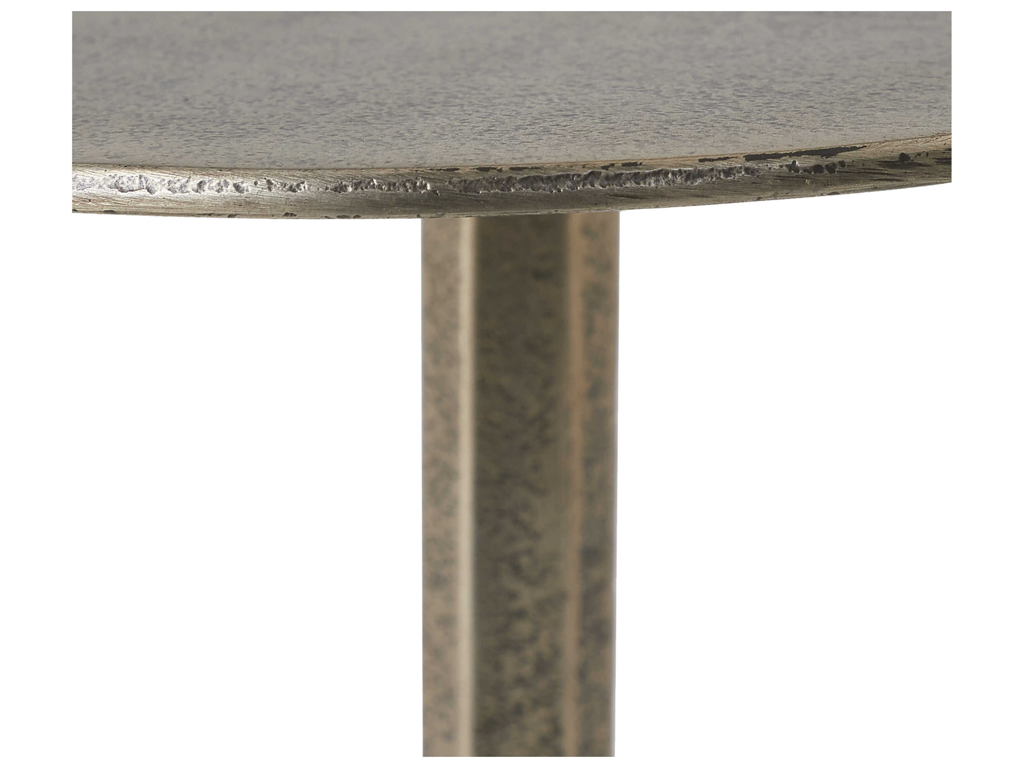 Renwil Zahra Round Metal Antique Brass End Table