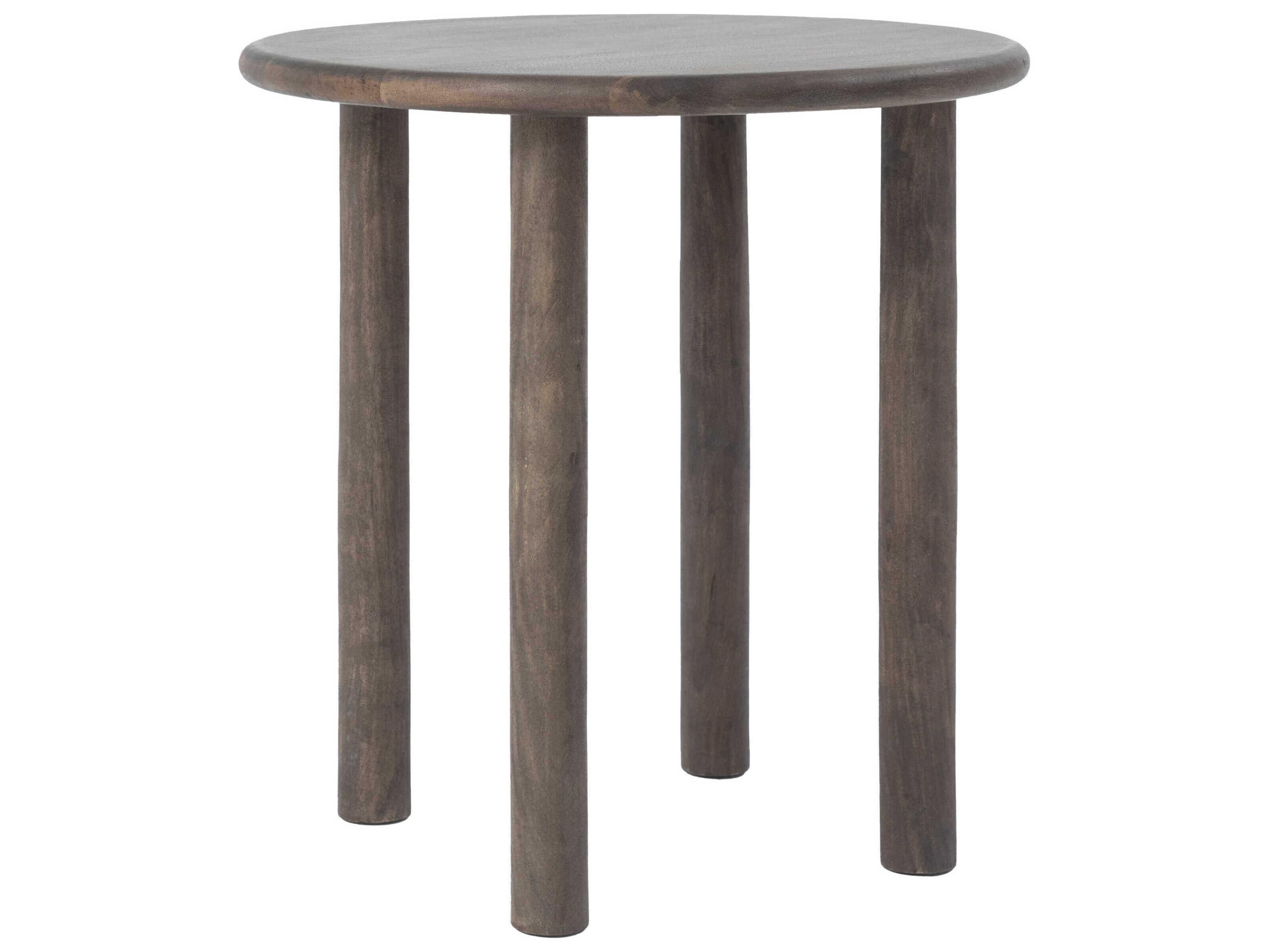Renwil Cetus Round Wood Walnut End Table