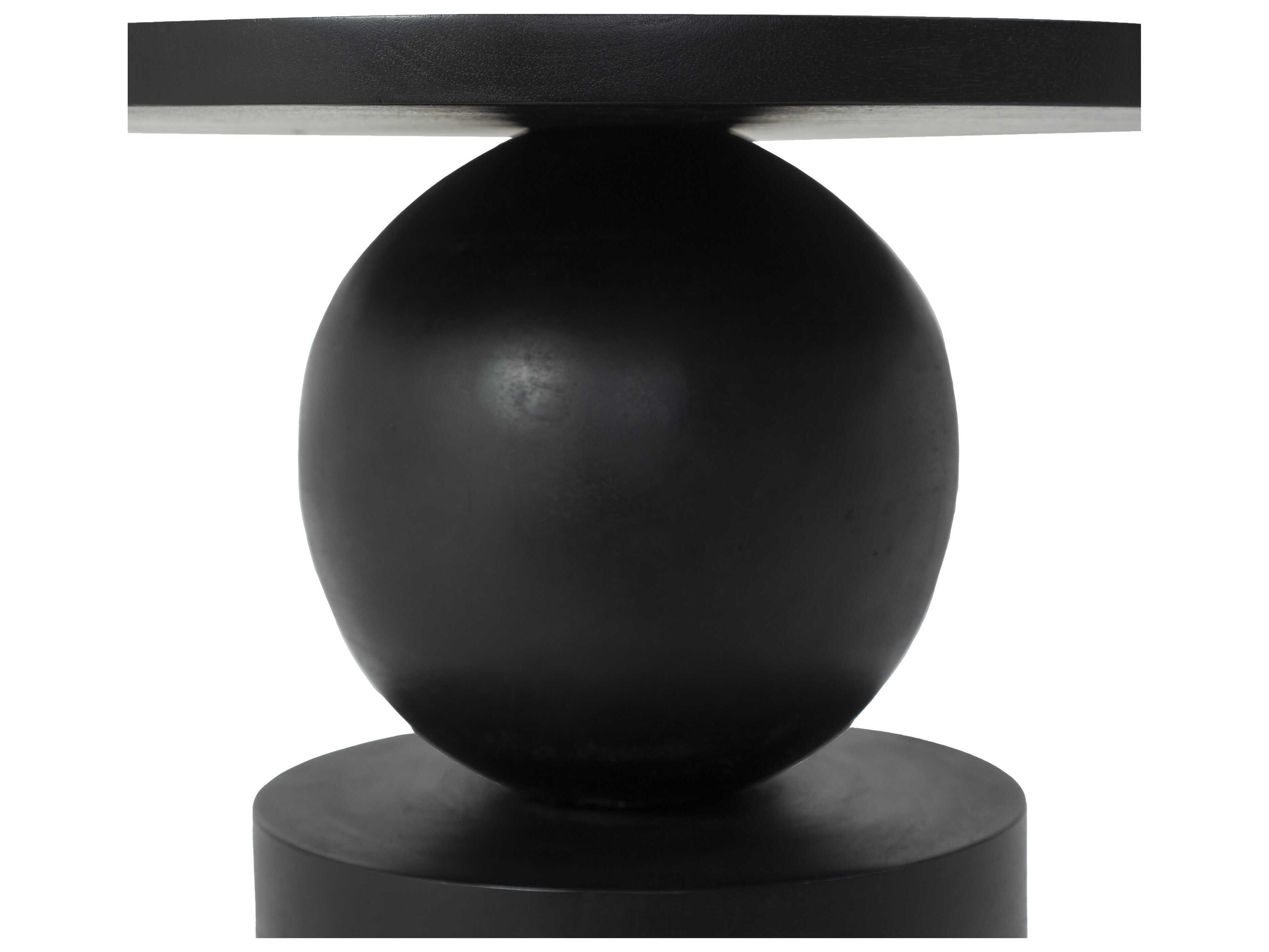 Renwil Paola Round Wood Black End Table