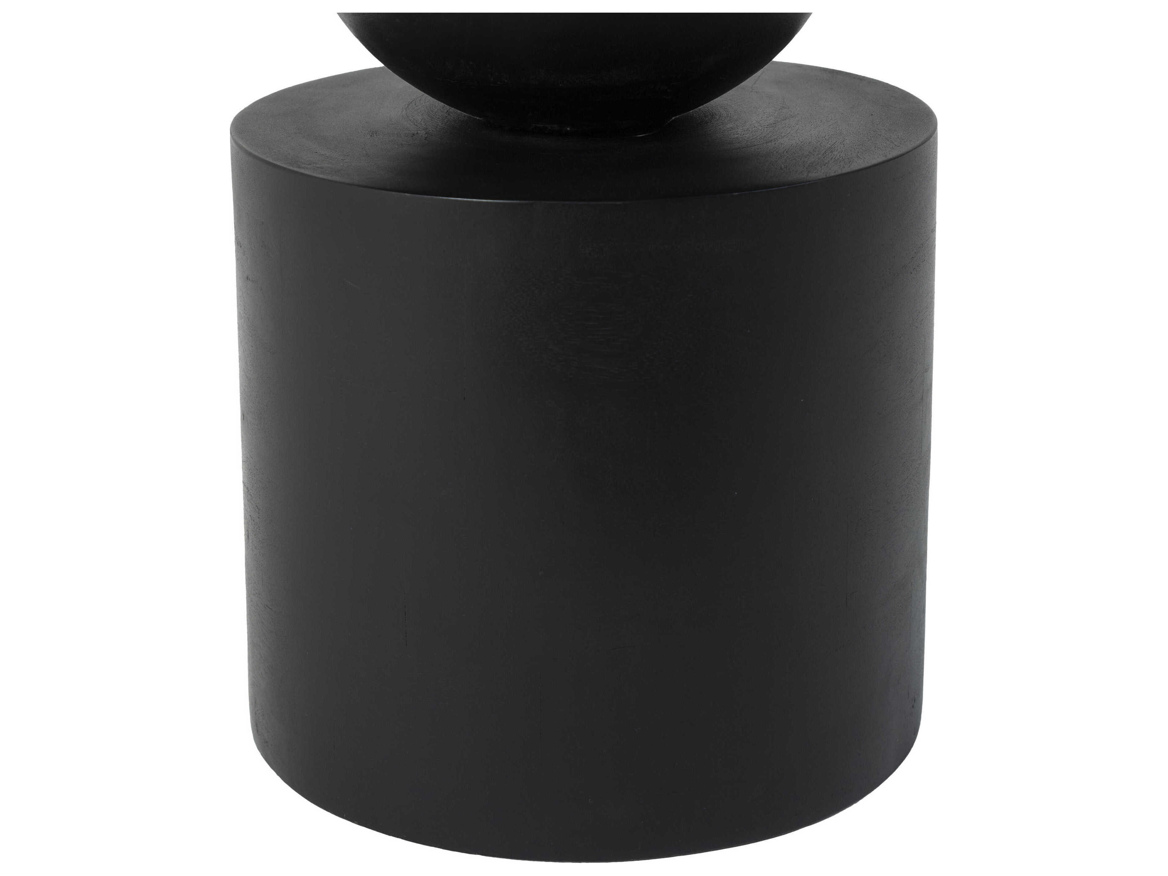 Renwil Paola Round Wood Black End Table