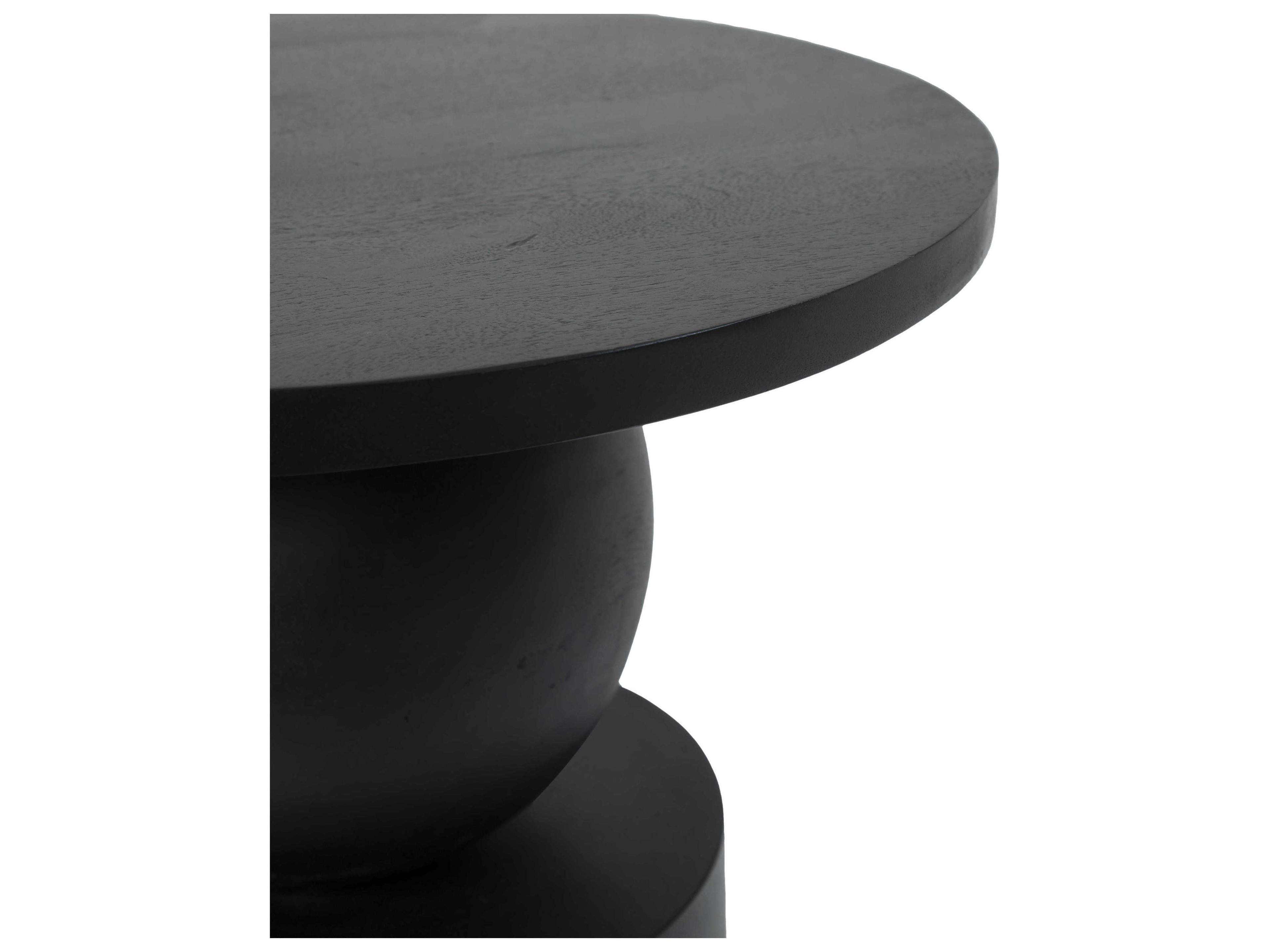 Renwil Paola Round Wood Black End Table