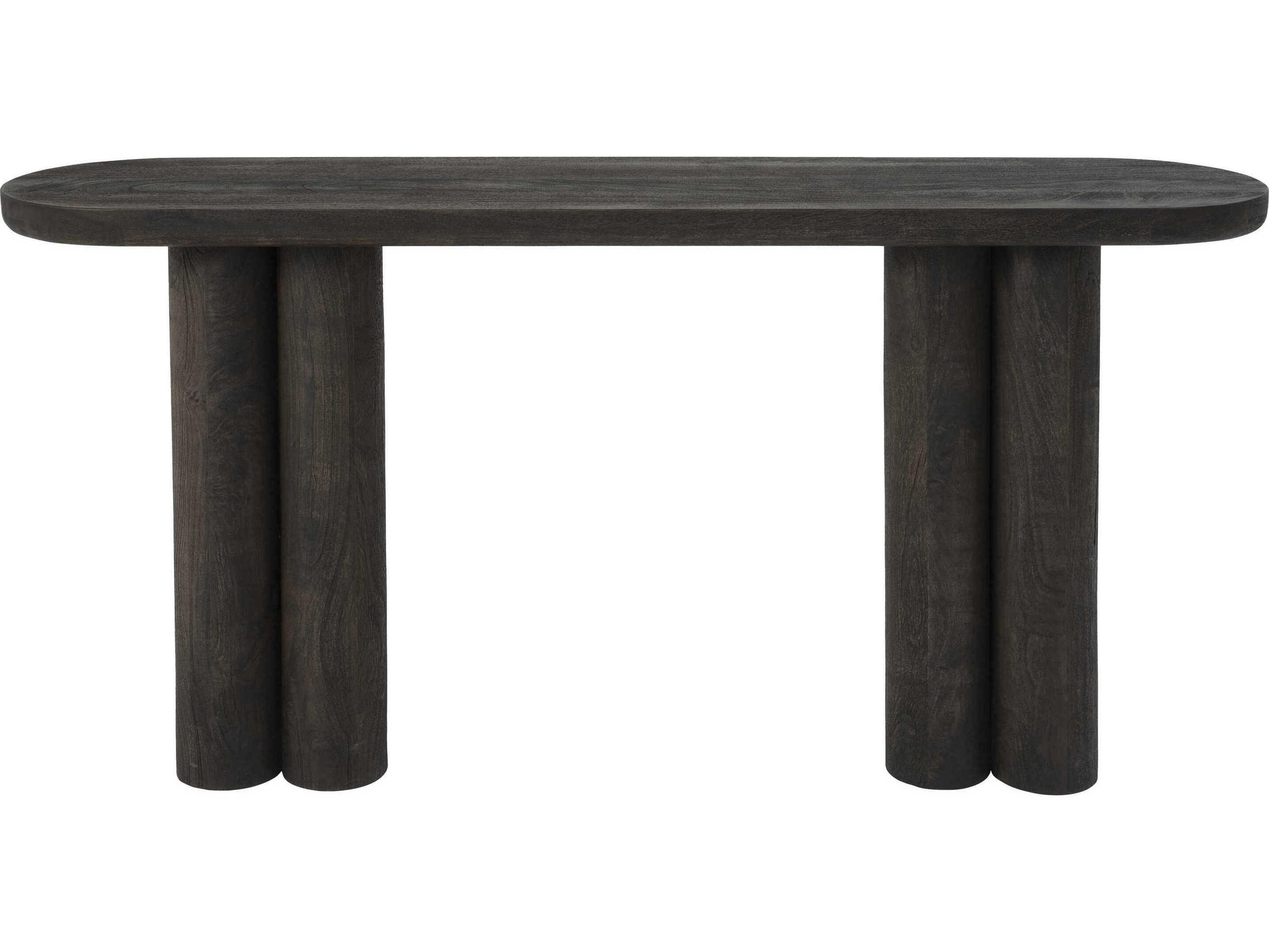 Renwil Valongo Oval Wood Walnut Console Table