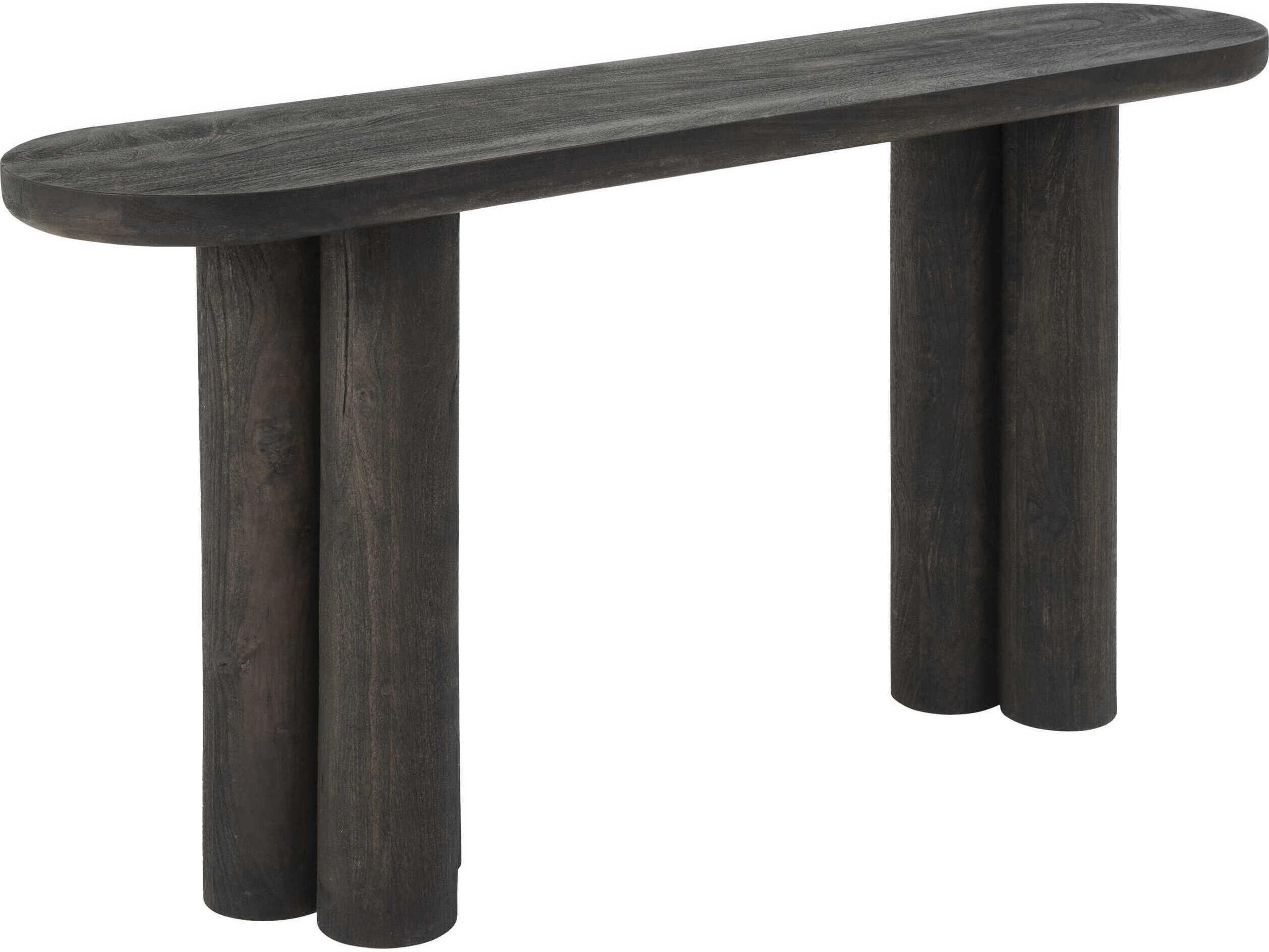 Renwil Valongo Oval Wood Walnut Console Table