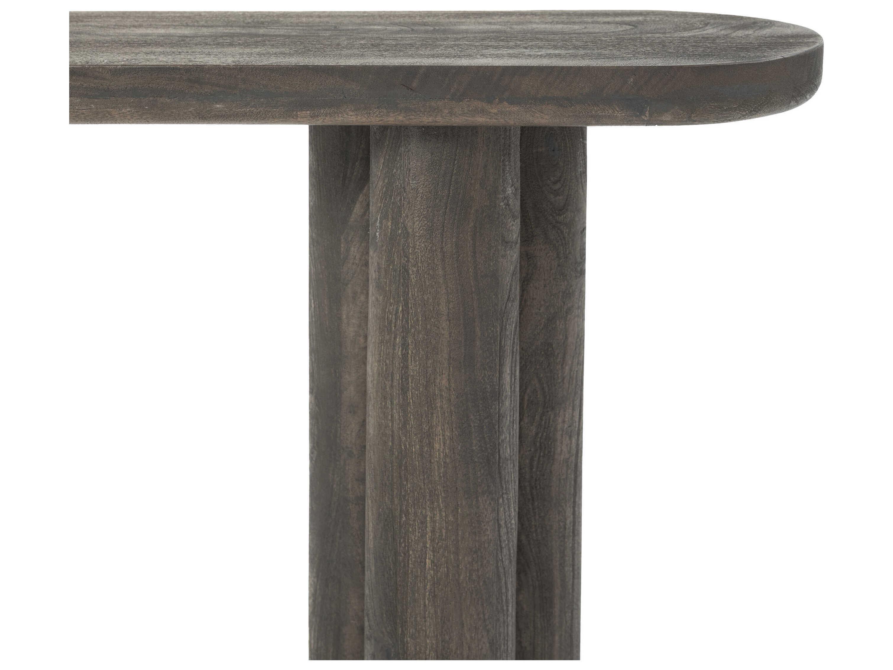 Renwil Valongo Oval Wood Walnut Console Table