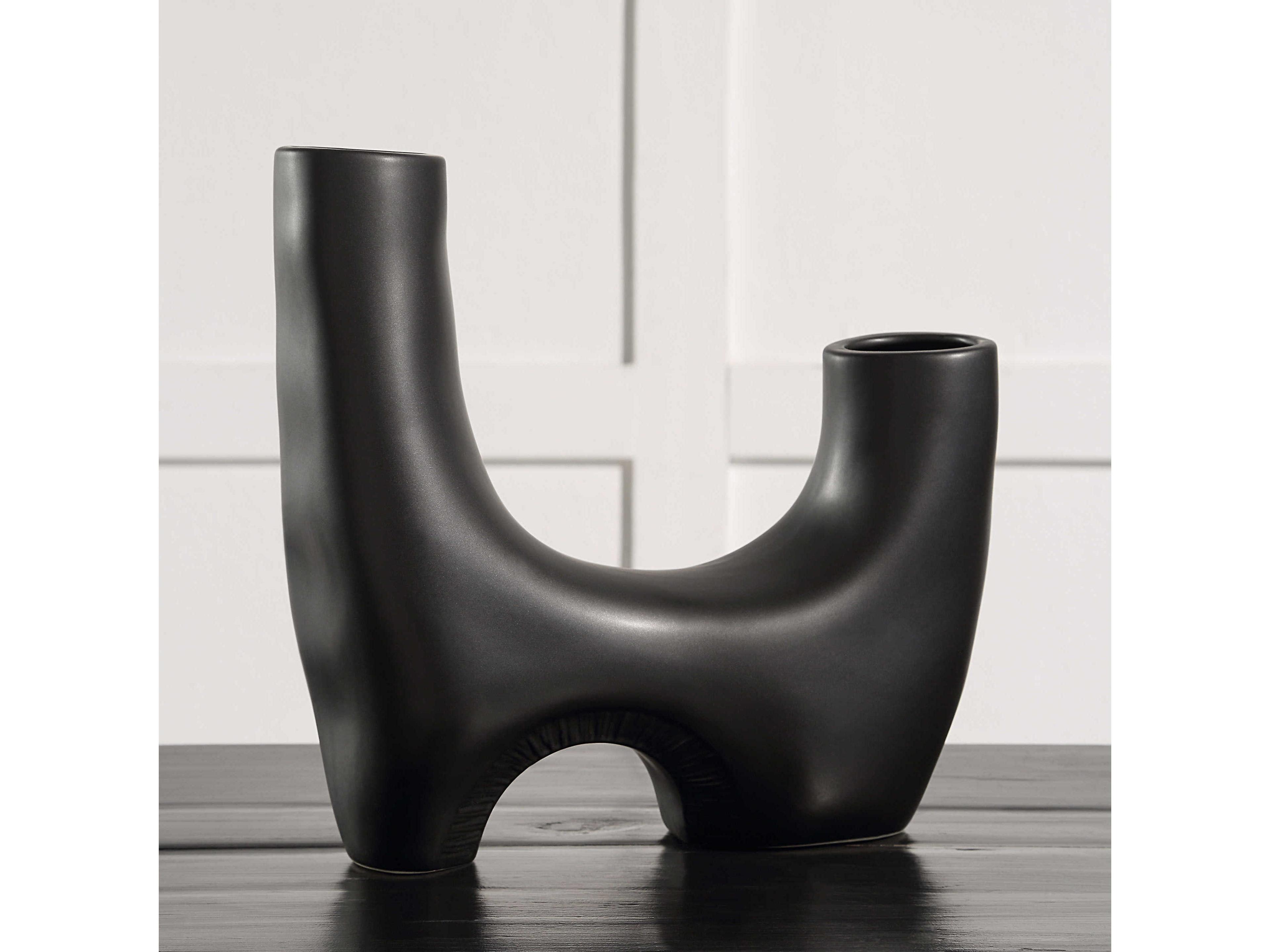 Renwil Doppio Matte Black Vase
