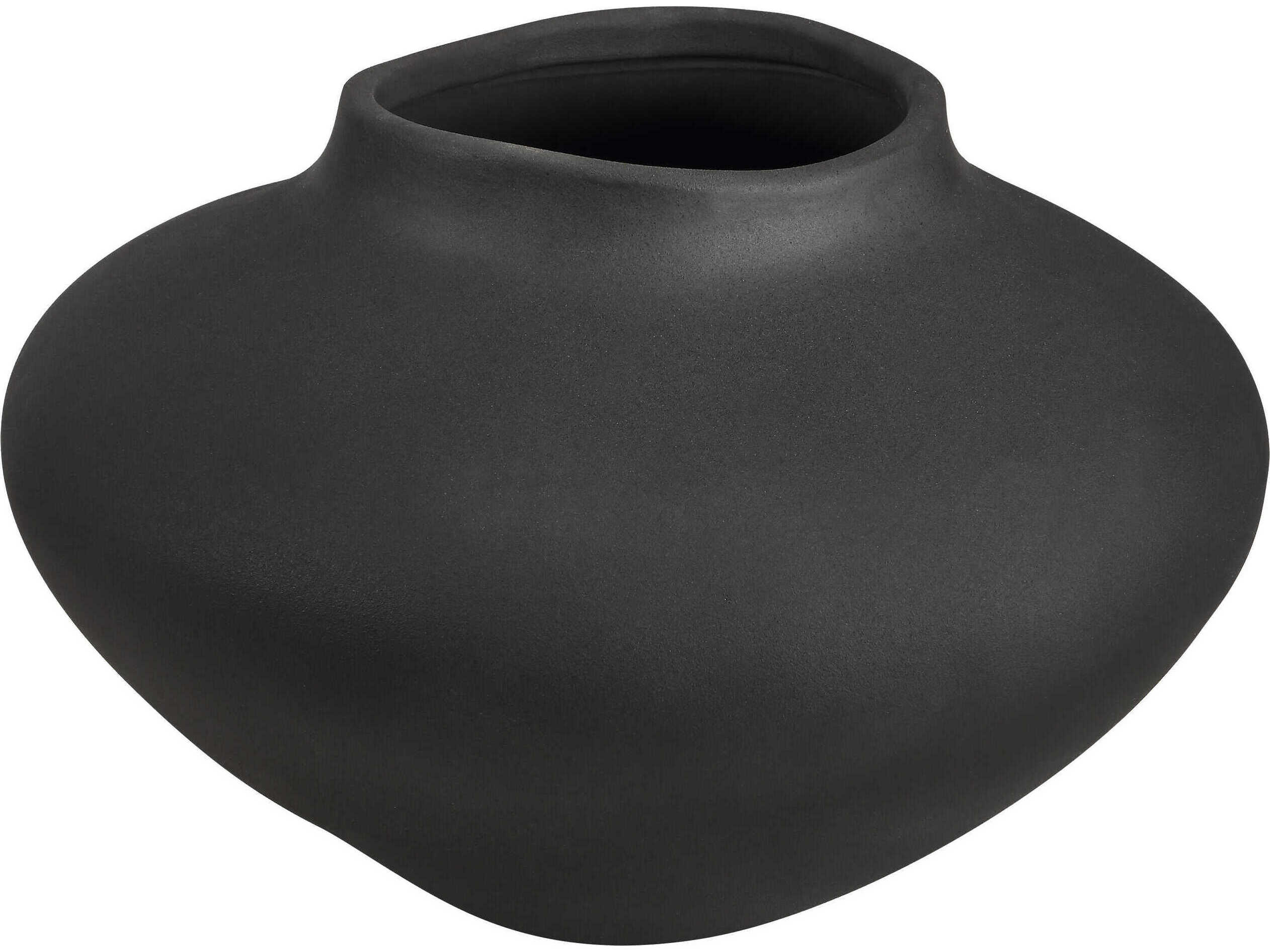 Renwil Cipher Textured Matte Black Vase