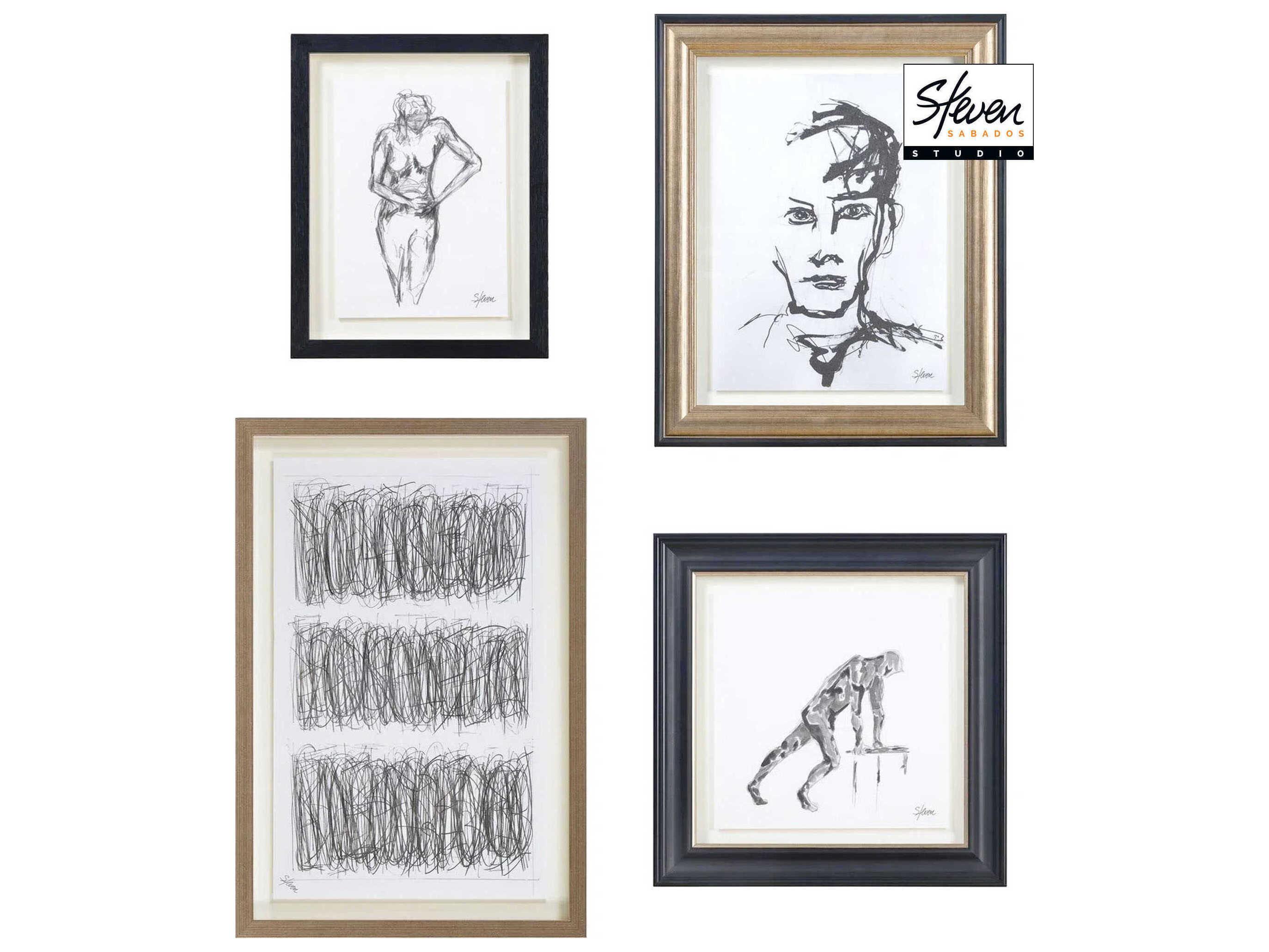 Renwil Studio Line Sketch 4-Piece Wall Art