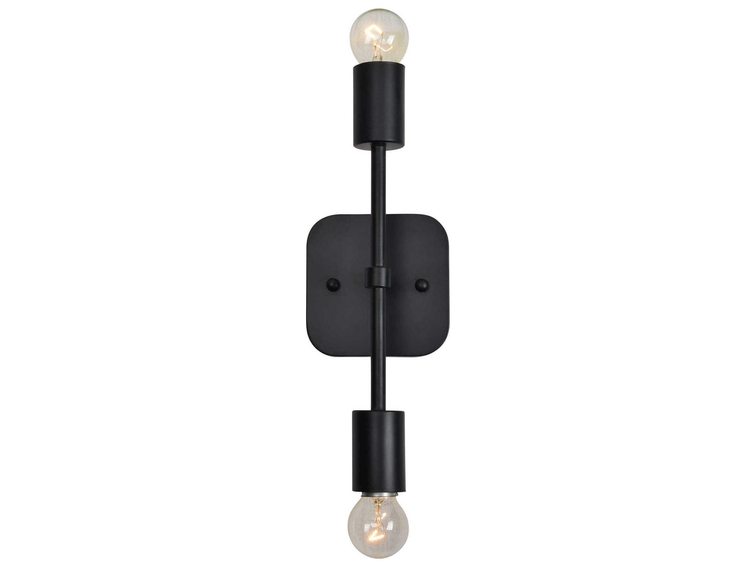 Renwil Albany 2-Light Black Wall Sconce