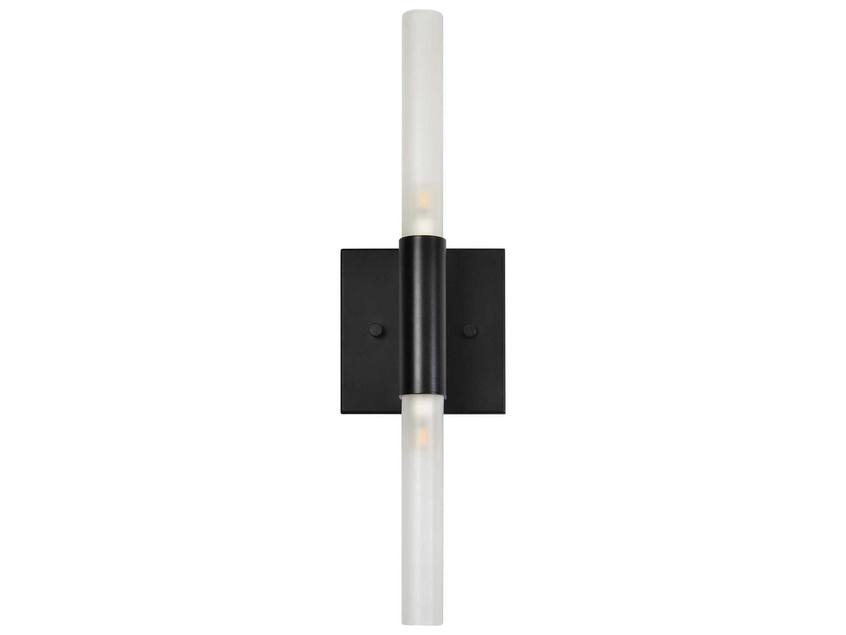 Renwil Lina 2-Light Matte Black Wall Sconce