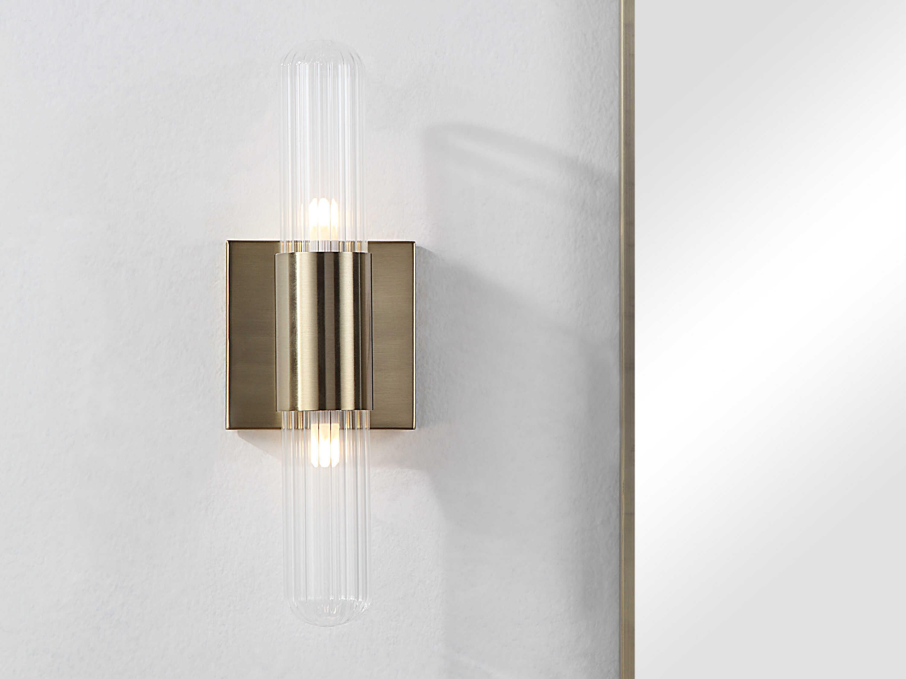 Renwil Chiara 2-Light Plated Burnished Brass Wall Sconce