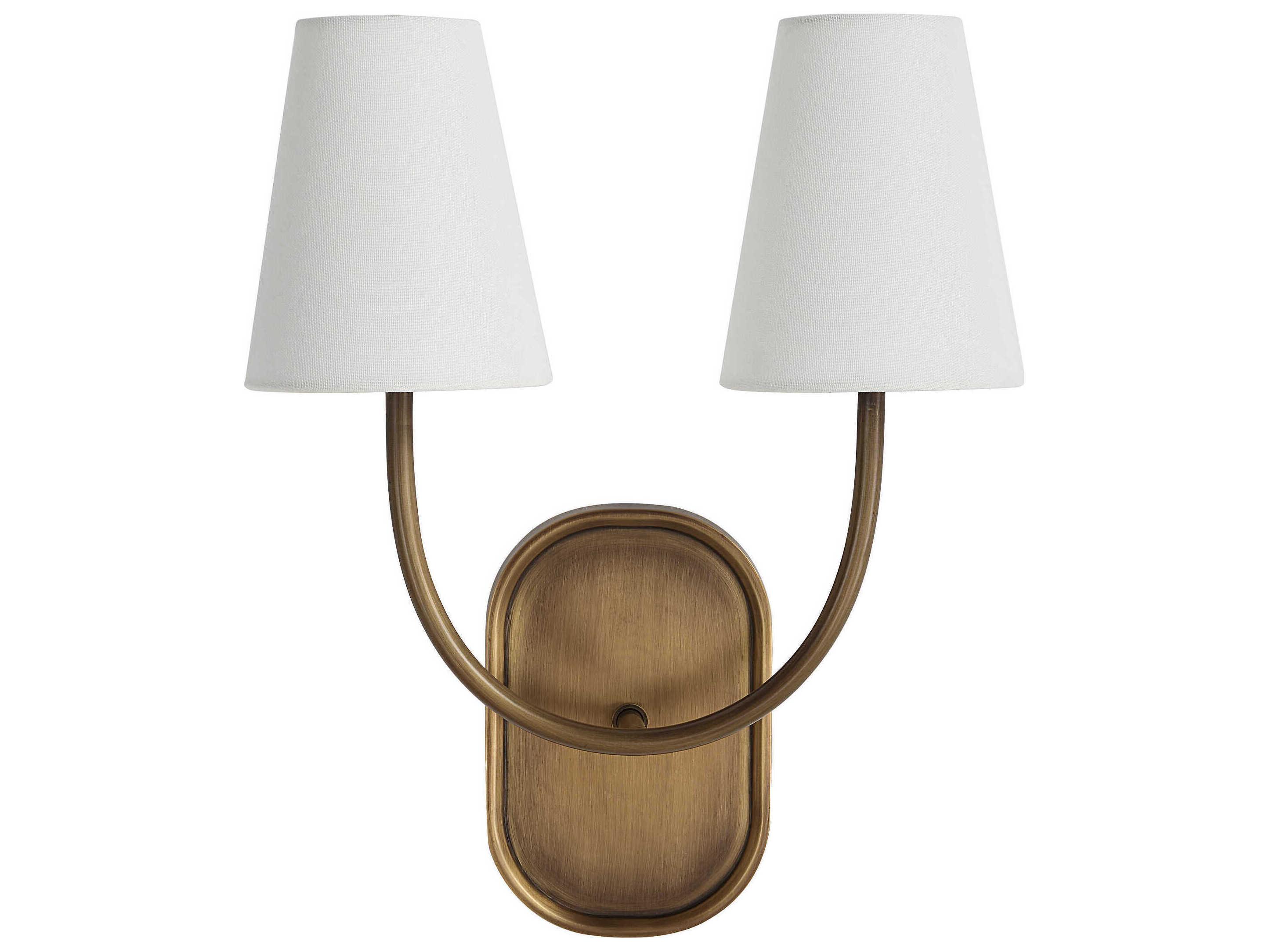 Renwil Maddie 2-Light Plated Dark Antique Brushed Brass Wall Sconce