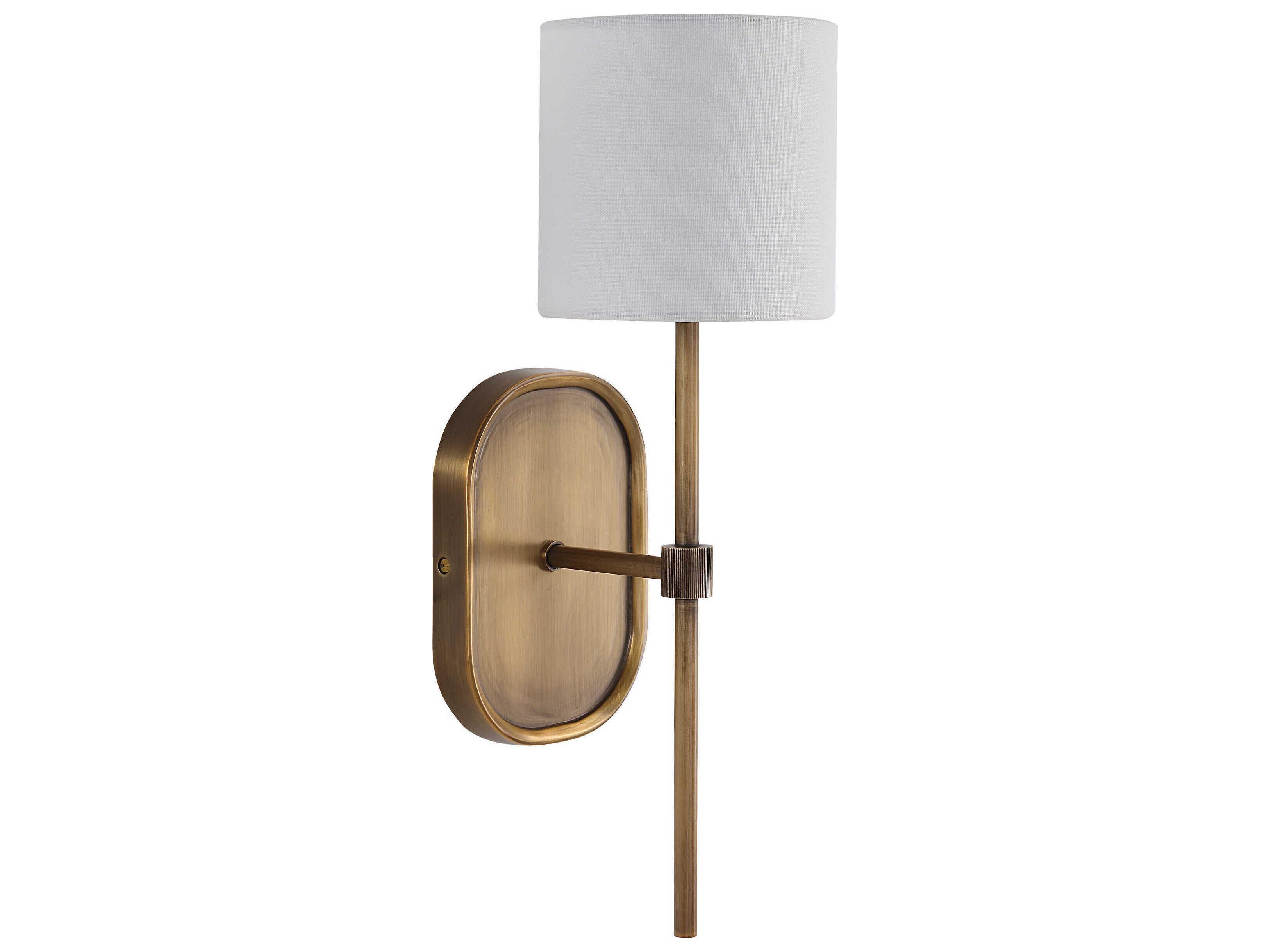 Renwil Peonia 1-Light Plated Dark Antique Brushed Brass Wall Sconce