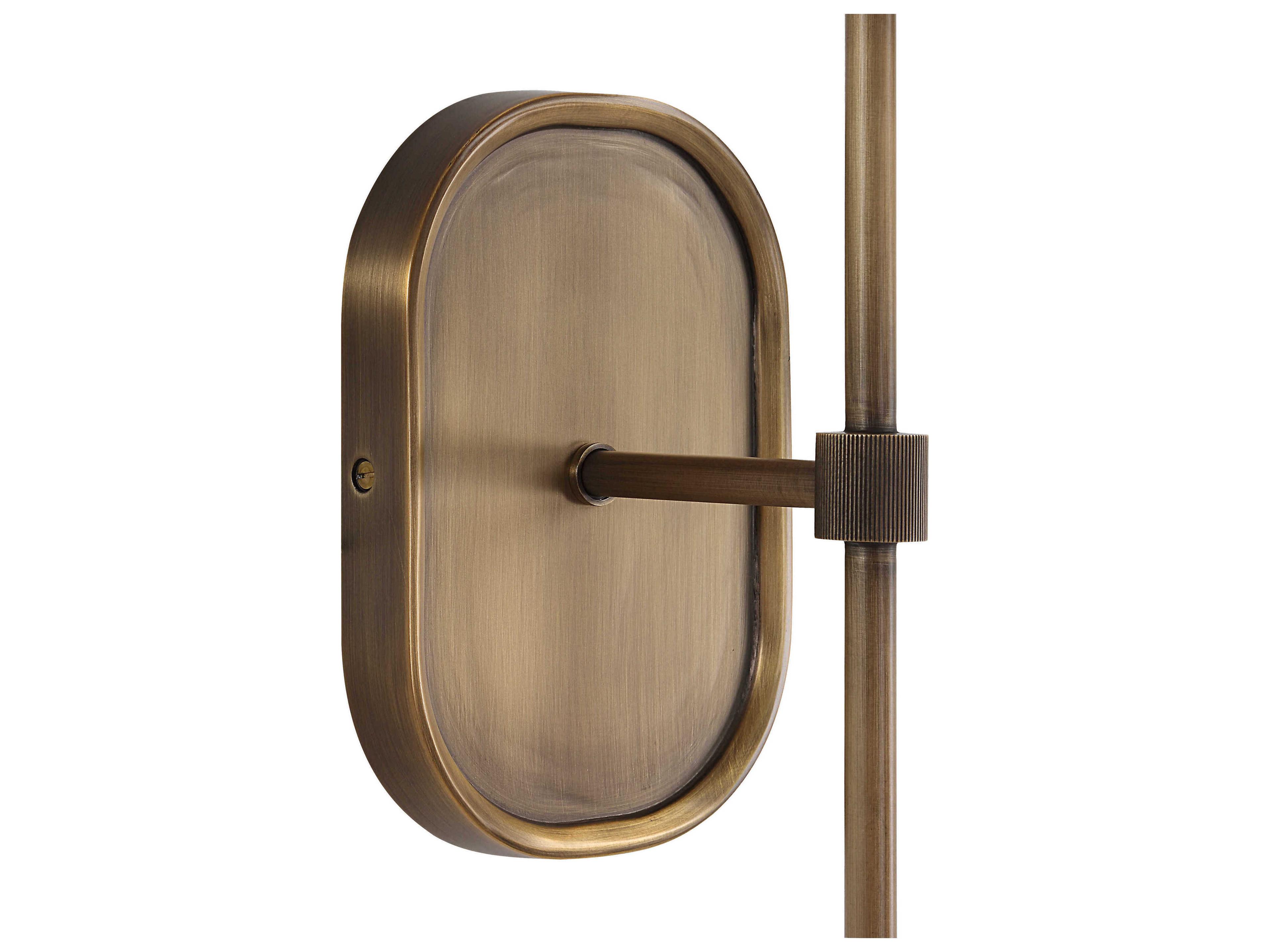 Renwil Peonia 1-Light Plated Dark Antique Brushed Brass Wall Sconce